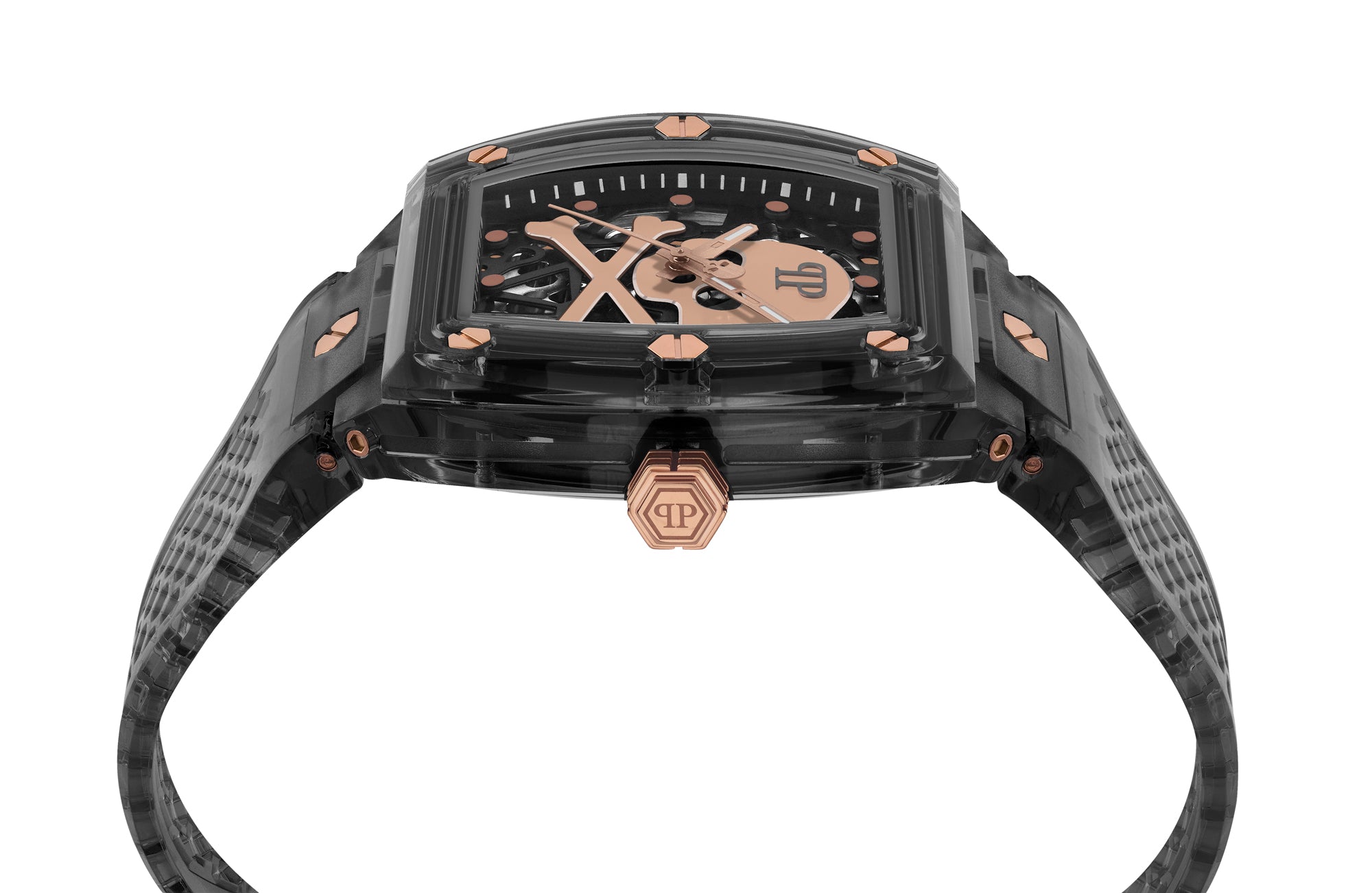 Philipp Plein The Skeleton Black Tonneau Quartz Men Watch