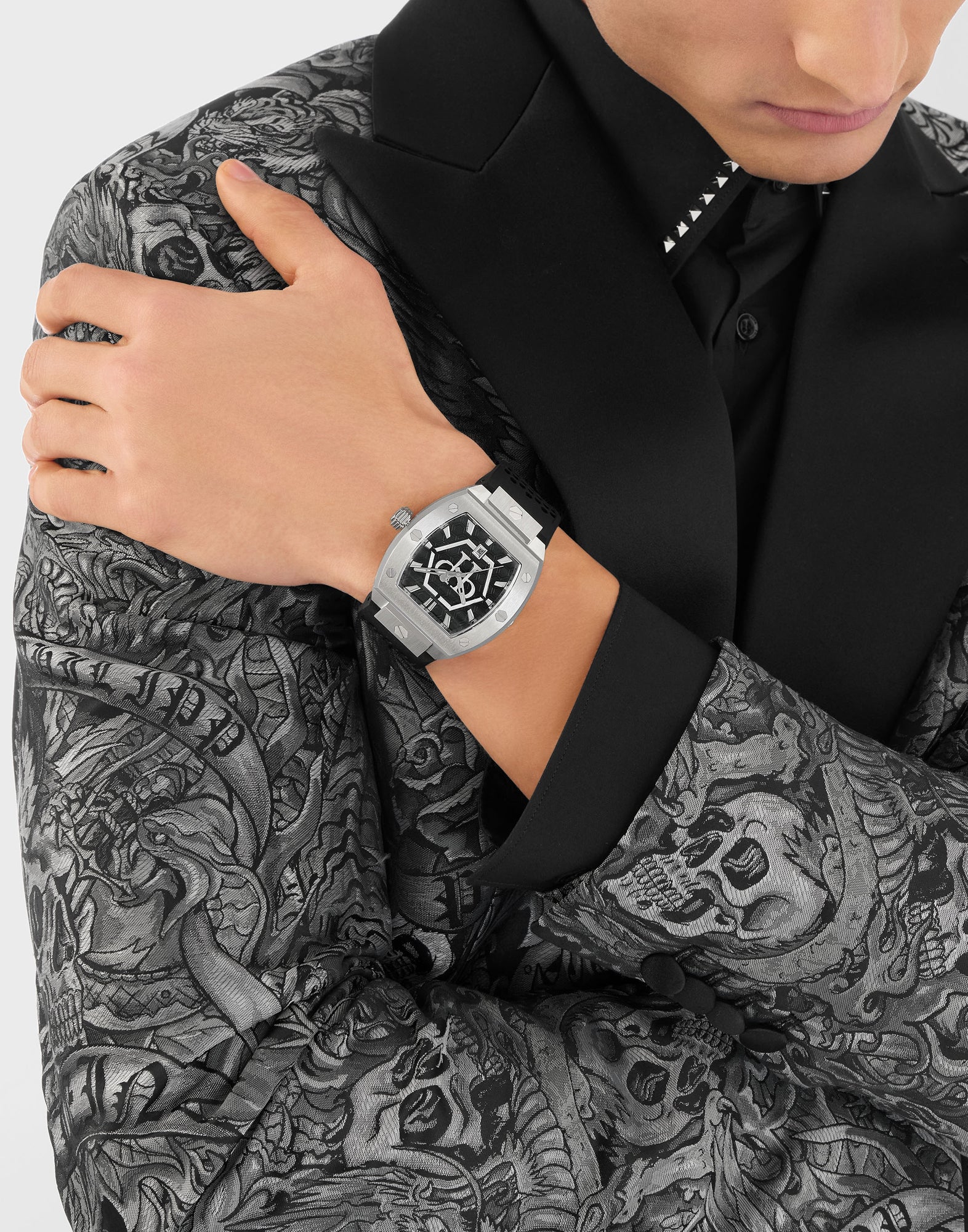 Philipp Plein Black Tonneau Dial Quartz Analog Men Watch