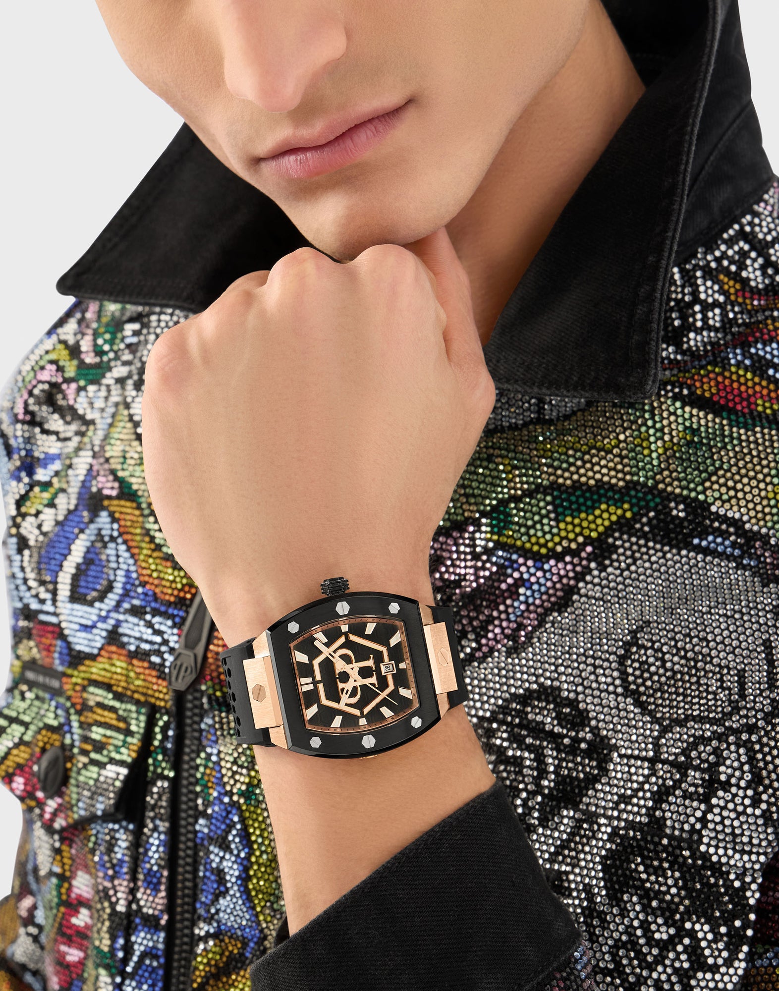 Philipp Plein Black Tonneau Dial Quartz Analog Men Watch Watch Philipp Plein
