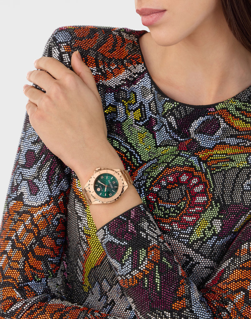 Philipp Plein Green Round Dial Quartz Analog Women Watch Watch Philipp Plein