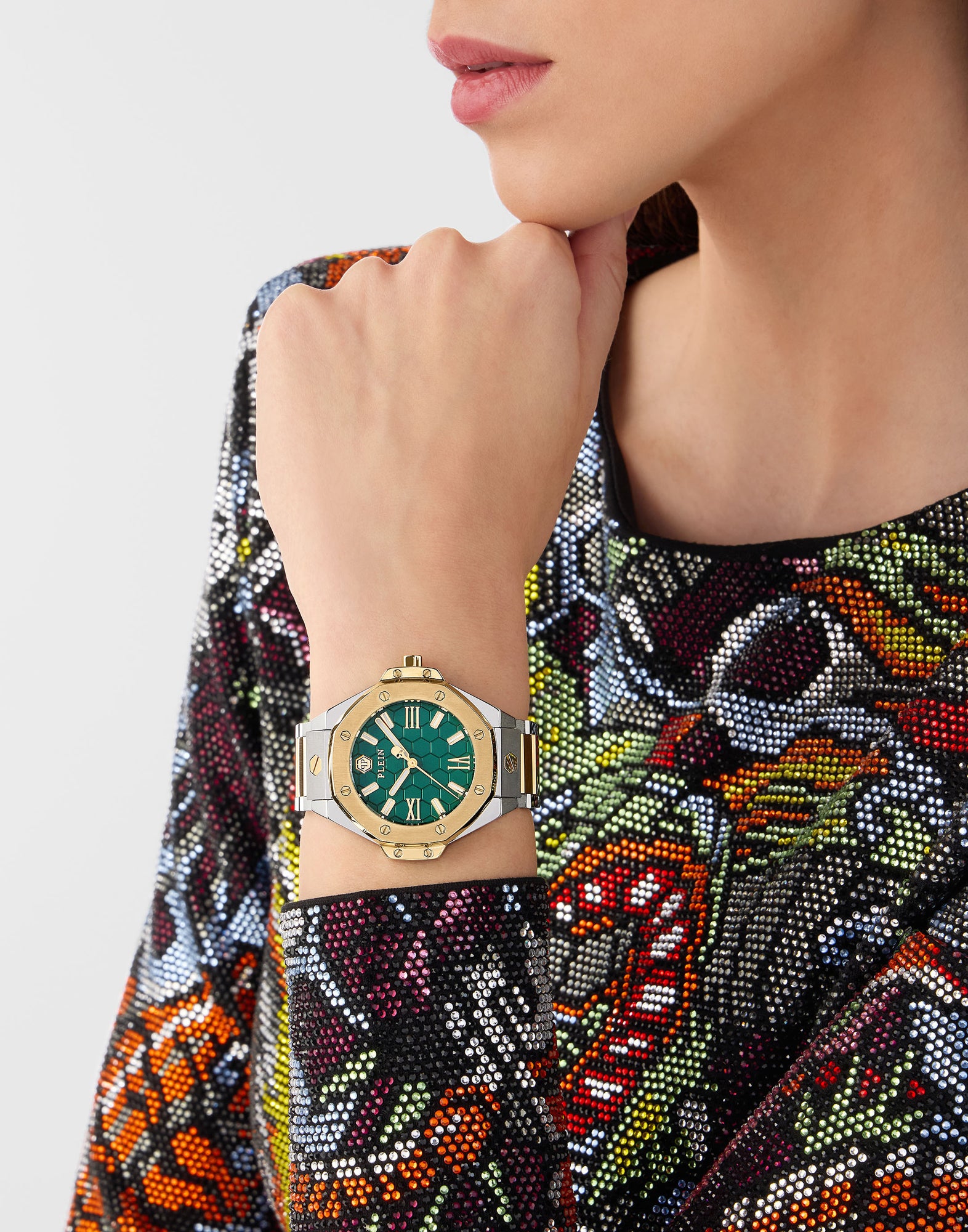 Philipp Plein BDA-Plein Green Hexagon Dial Quartz Analog Women Watch