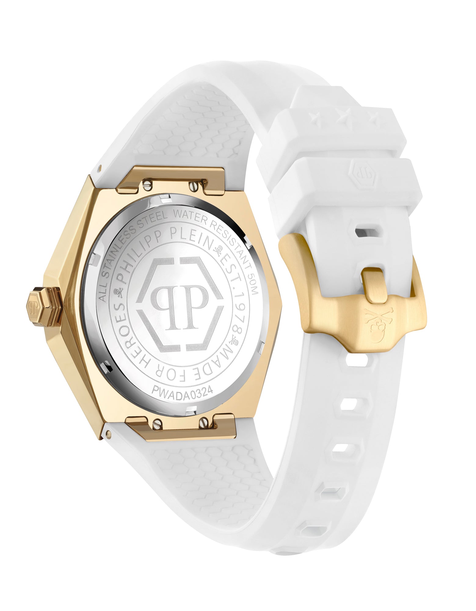 Philipp Plein The Skull Spikes Lady White Hexagonal Quartz Women Watch Watch Philipp Plein