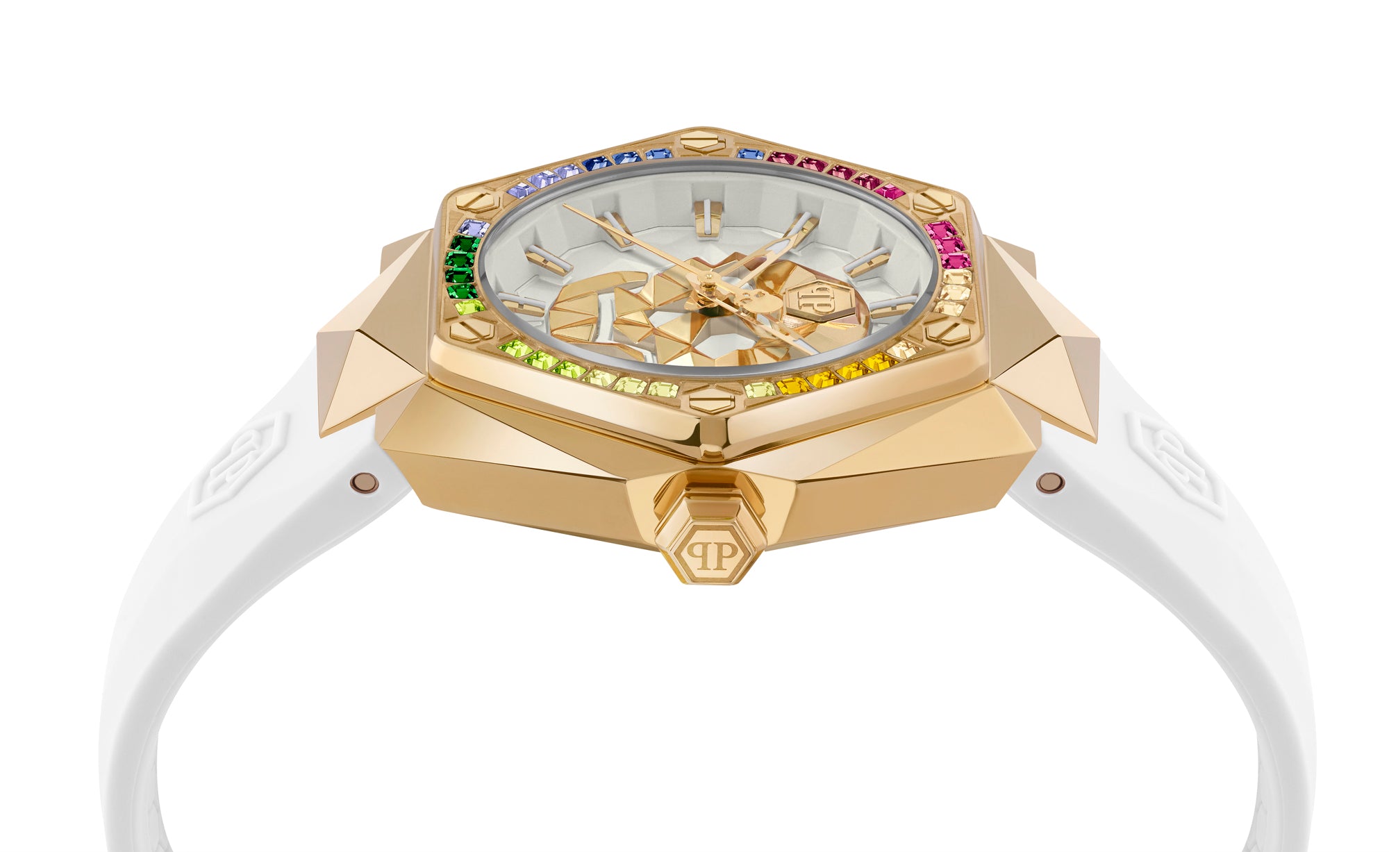 Philipp Plein The Skull Spikes Lady White Hexagonal Quartz Women Watch Watch Philipp Plein