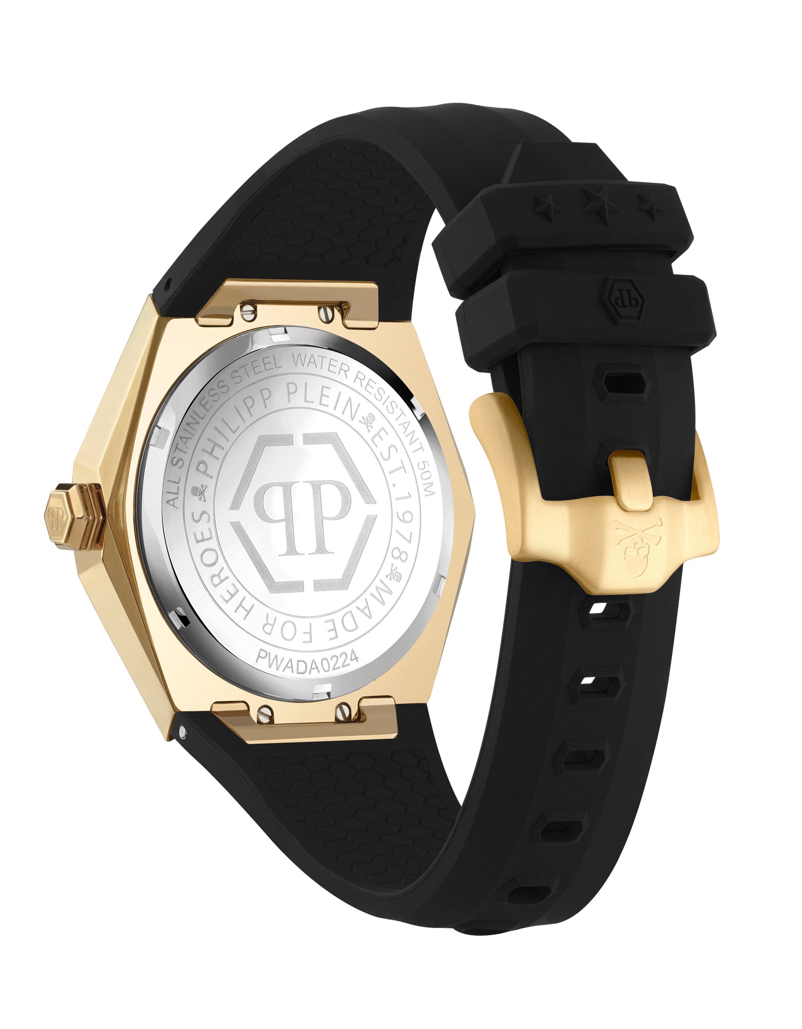 Philipp Plein The Skull Spikes Lady Black Hexagonal Quartz Women Watch