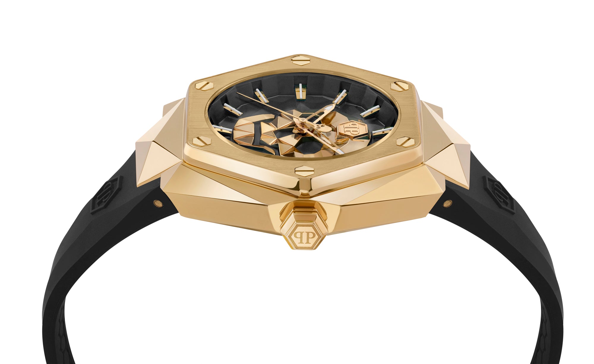 Philipp Plein The Skull Spikes Lady Black Hexagonal Quartz Women Watch