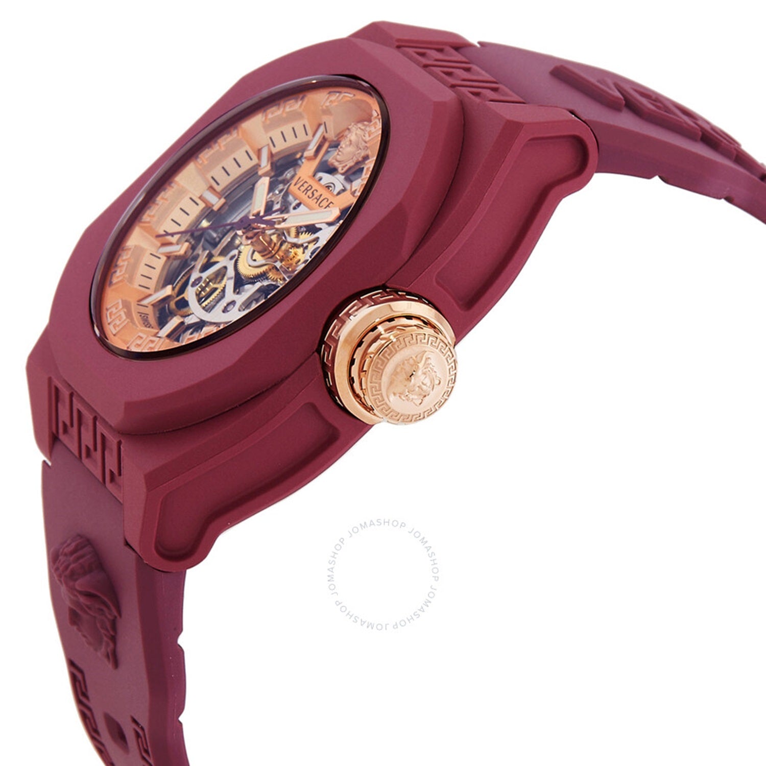 Versace V.Legend Skeleton Burgundy Round Quartz Unisex Watch