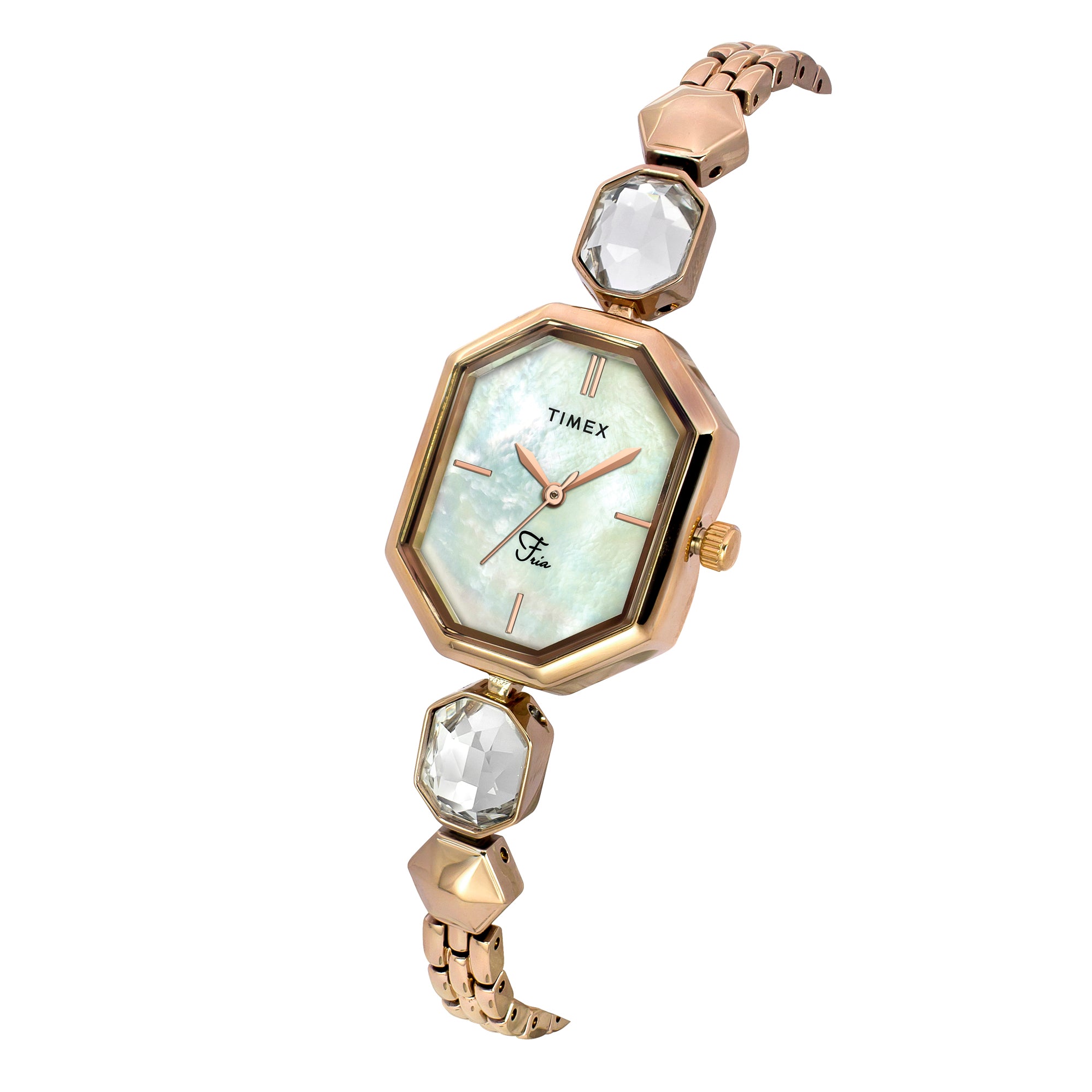 Timex Fria Octagonal 21mm White Dial Analog Women Watch - TWEL21101 Watch Timex