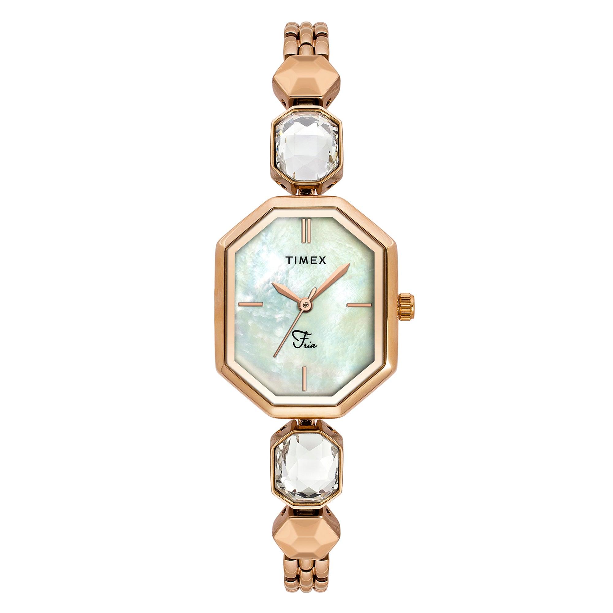 Timex Fria Octagonal 21mm White Dial Analog Women Watch - TWEL21101