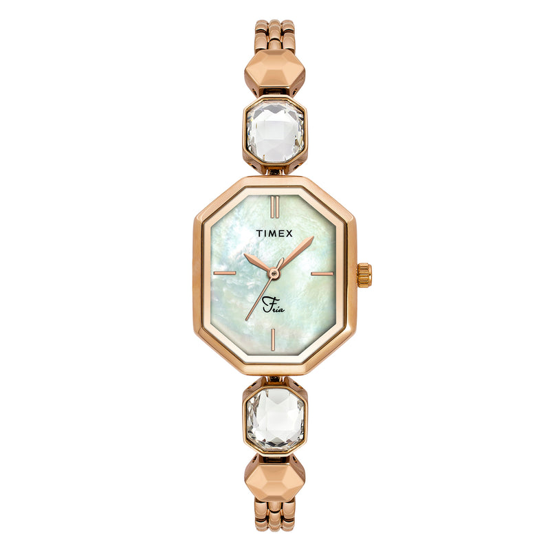 Timex Fria Octagonal 21mm White Dial Analog Women Watch - TWEL21101 Watch Timex