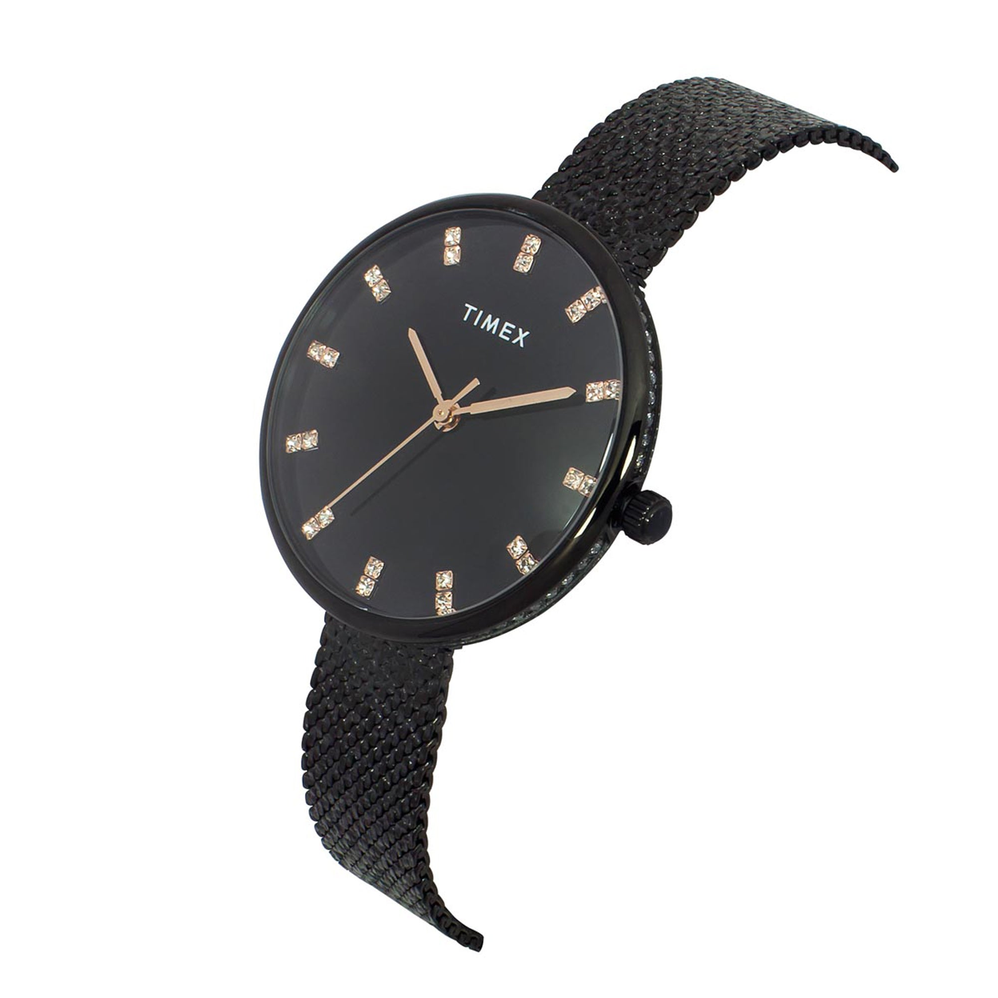 Timex Black Round Dial Quartz Analog Women Watch