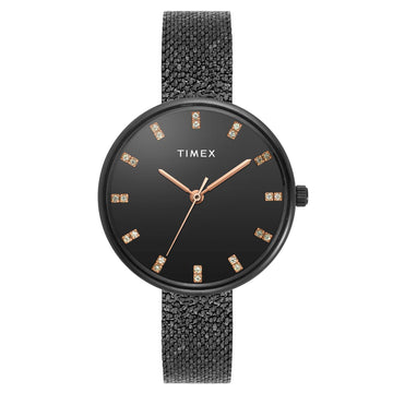 Timex Trendline Round 21mm Black Dial Analog Women Watch - TWEL21503 Watch Timex