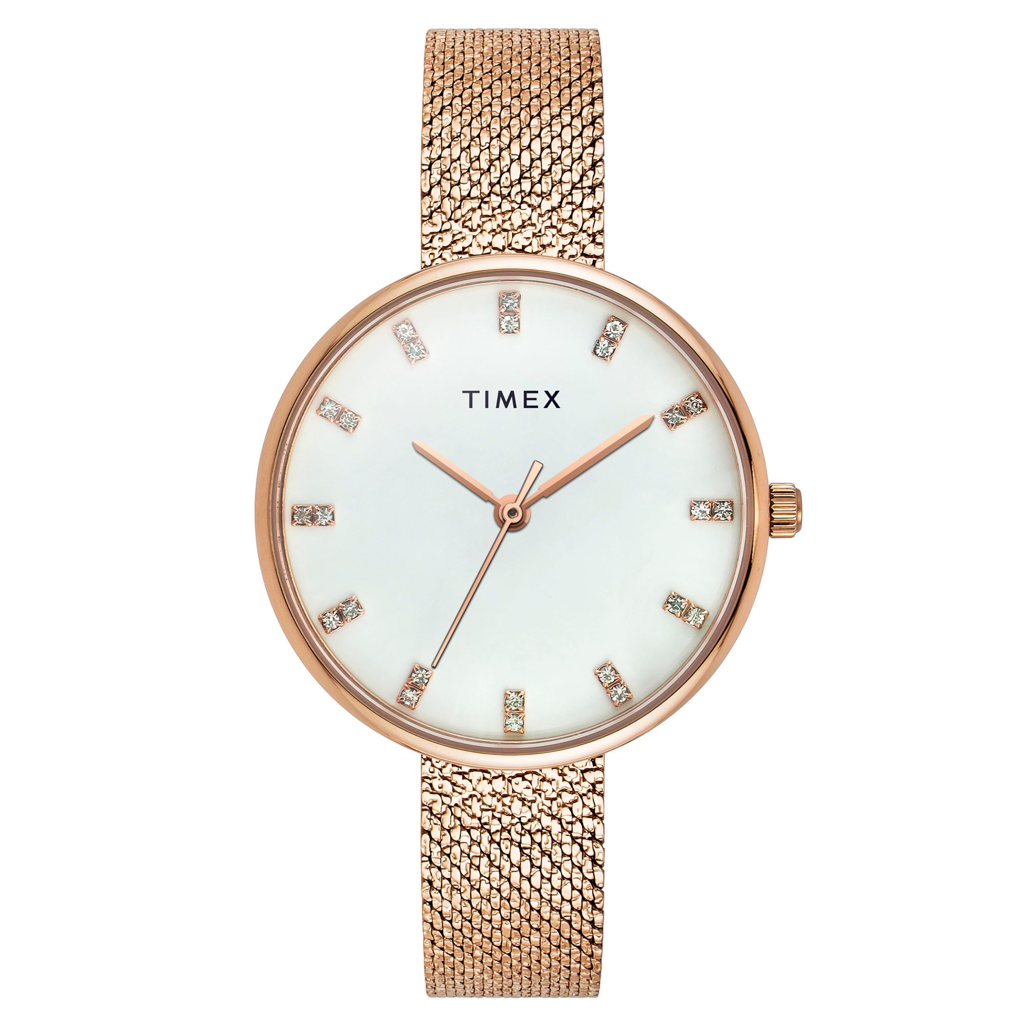 Timex White Round Dial Quartz Analog Women Watch