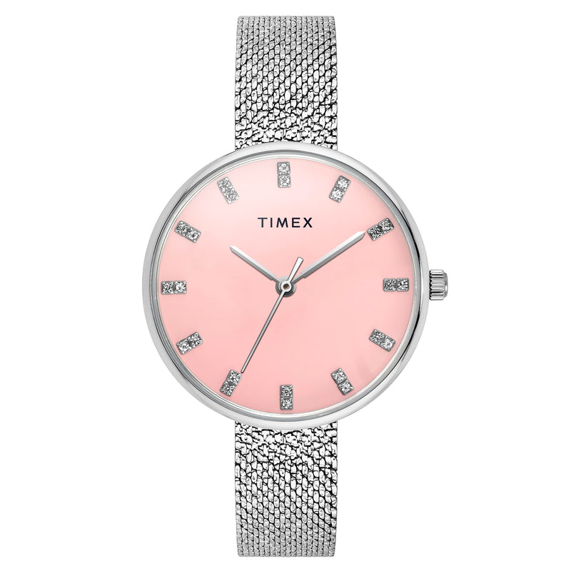 Timex Trendline Round 21mm Pink Dial Analog Women Watch - TWEL21500 Watch Timex