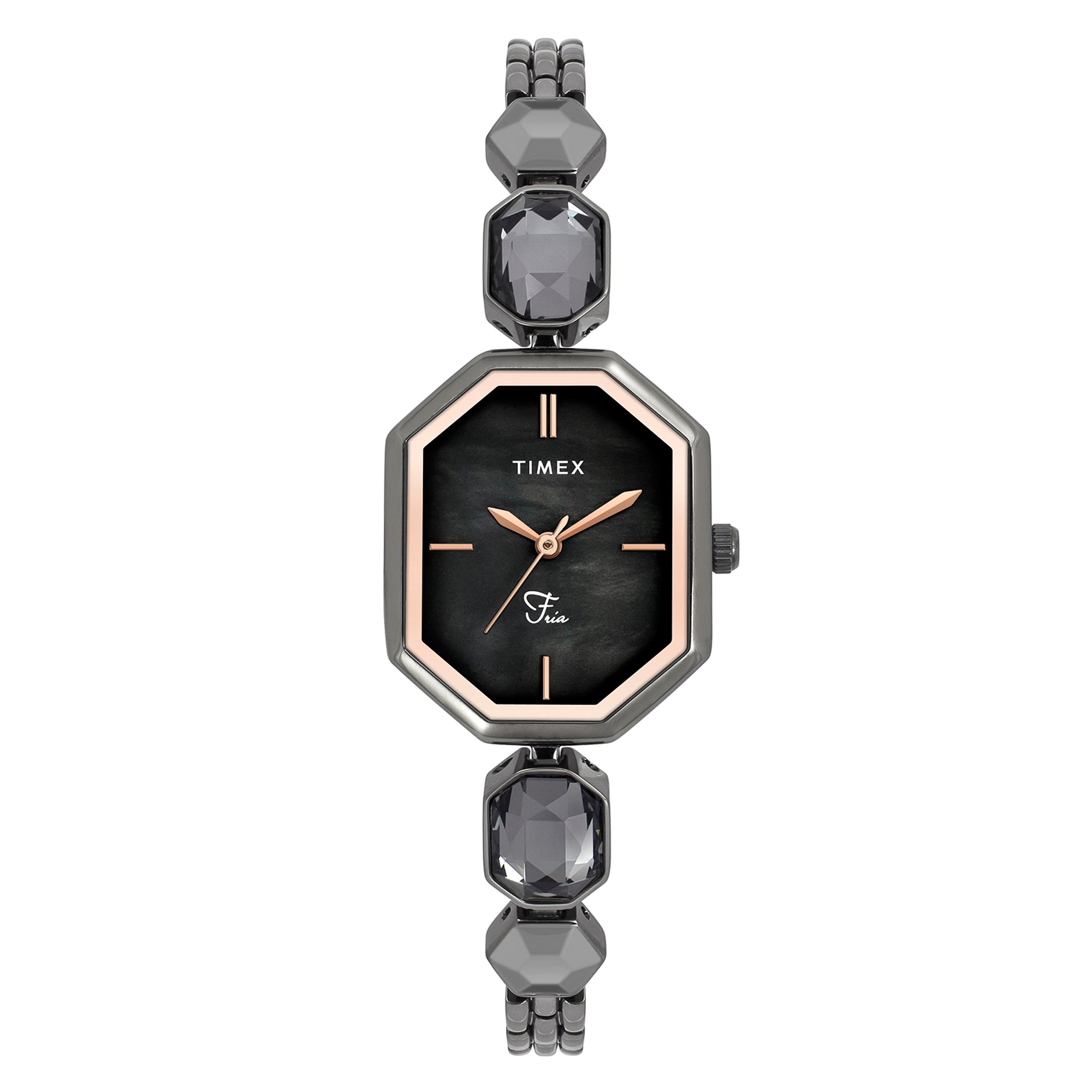 Timex Fria Octagonal 21mm Black Dial Analog Women Watch - TWEL21102 Watch Timex