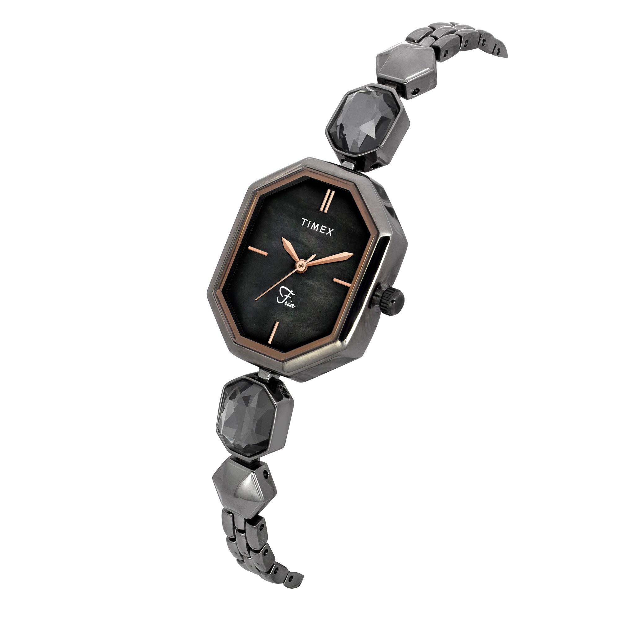 Timex Fria Octagonal 21mm Black Dial Analog Women Watch - TWEL21102