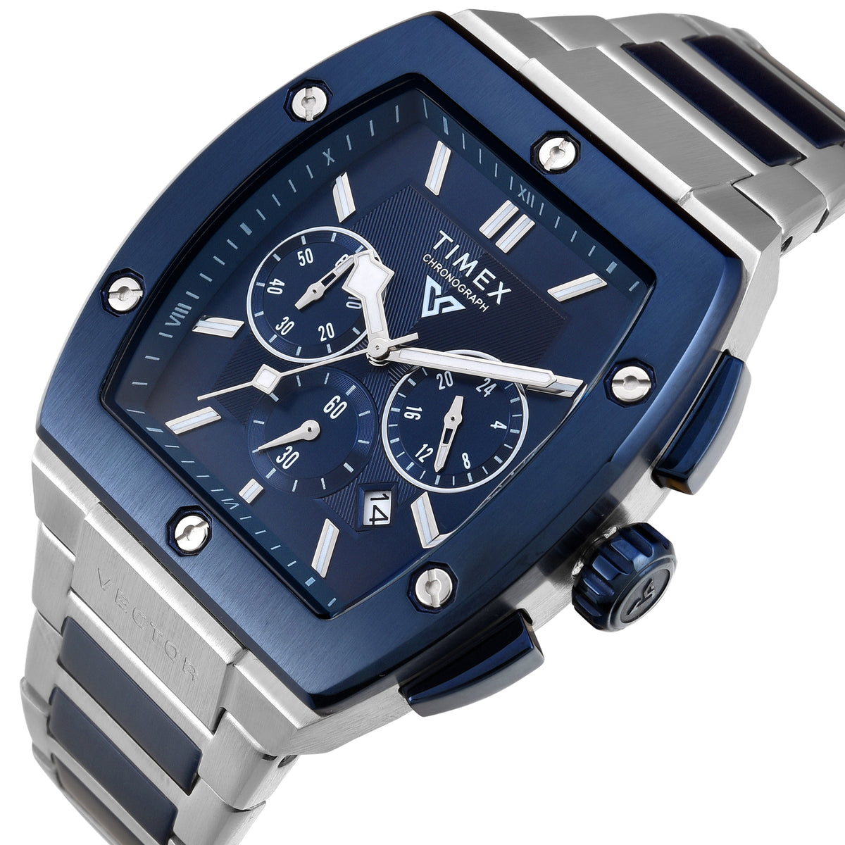 Timex Rectangular Timex Vector Rectangle 21mm Blue Dial Analog Men Watch - TWEG26202 ...
