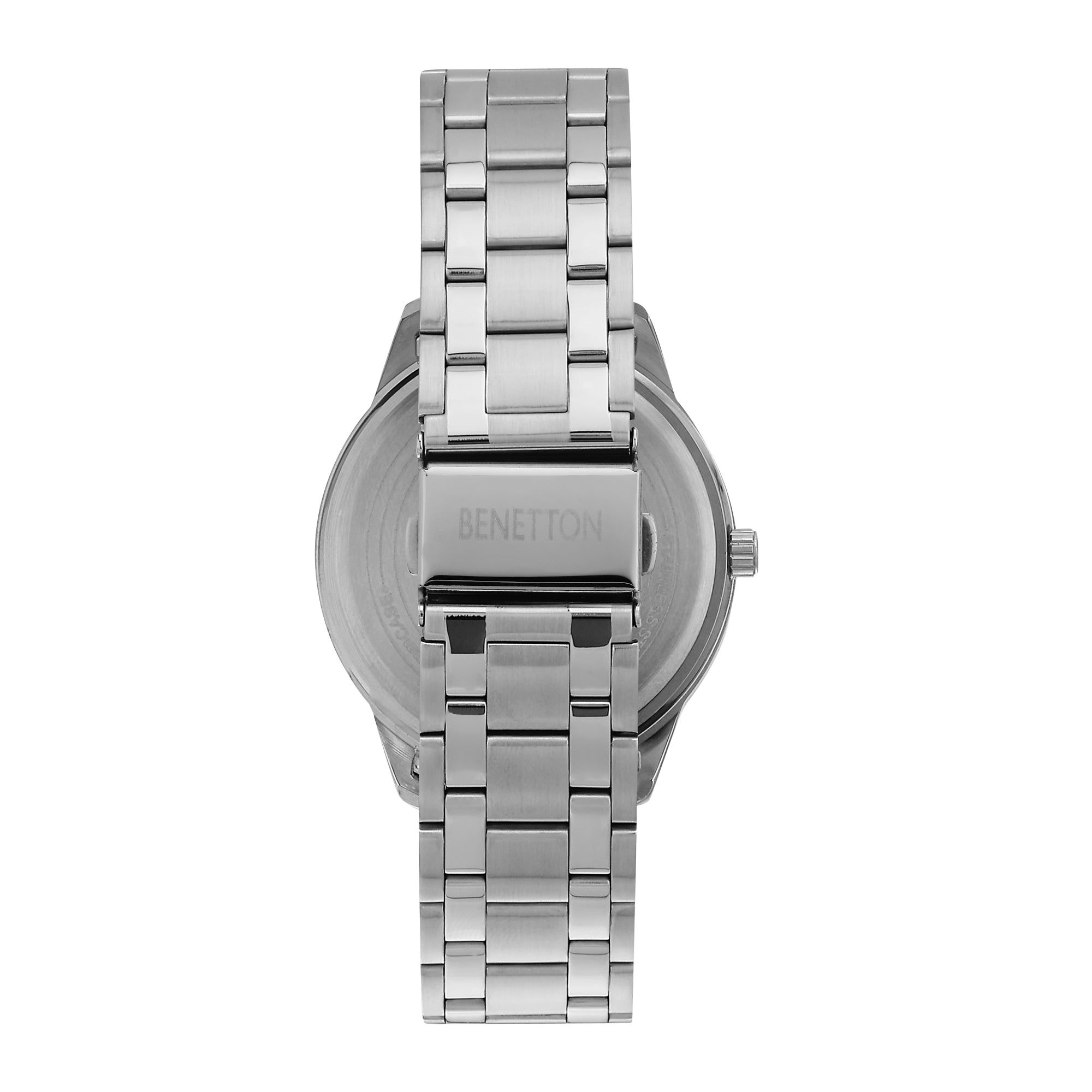 United Colors Of Benetton Silver Round Dial Quartz Analog Men Watch