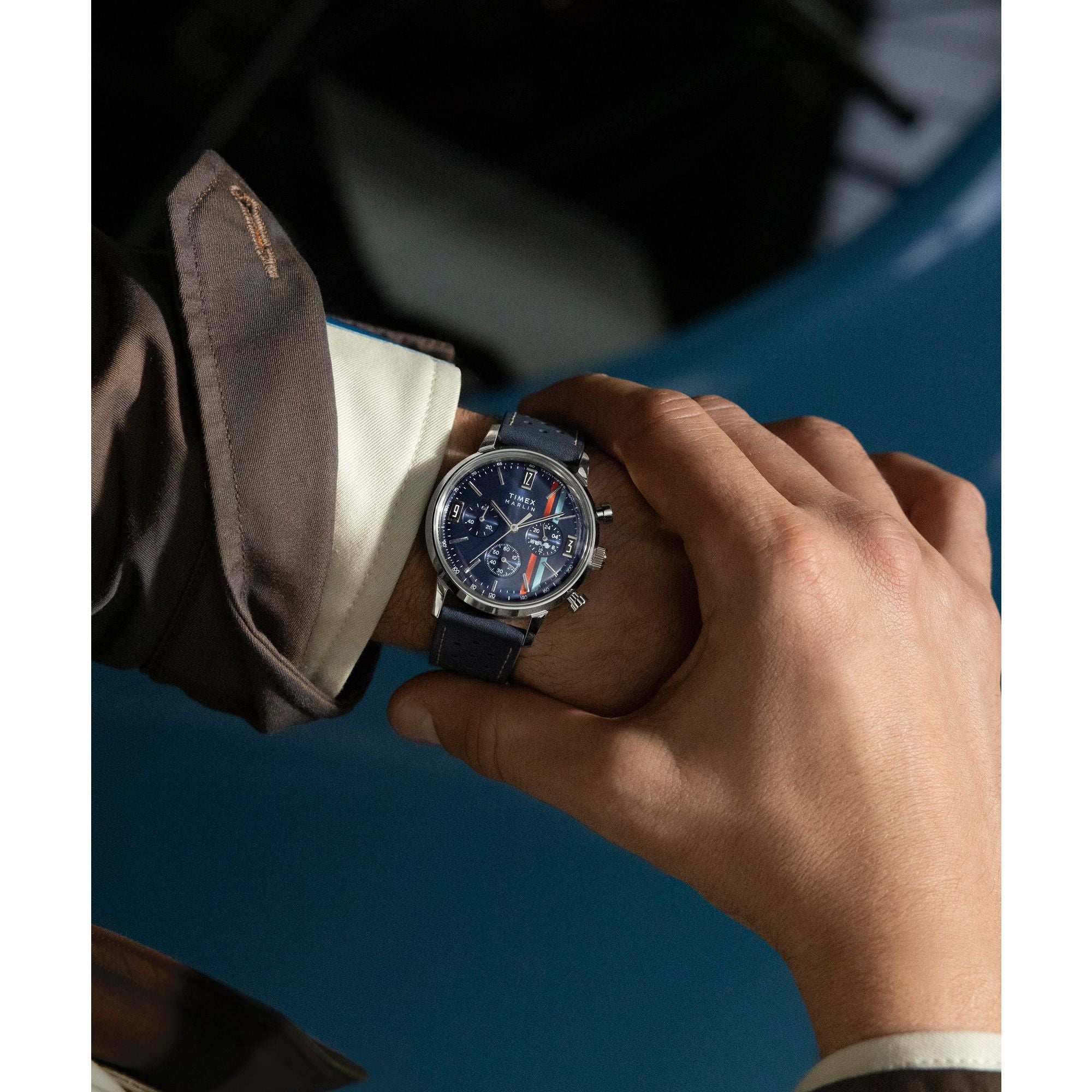 Timex Marlin Round 21mm Blue Dial Analog Men Watch - TW2W99000IK
