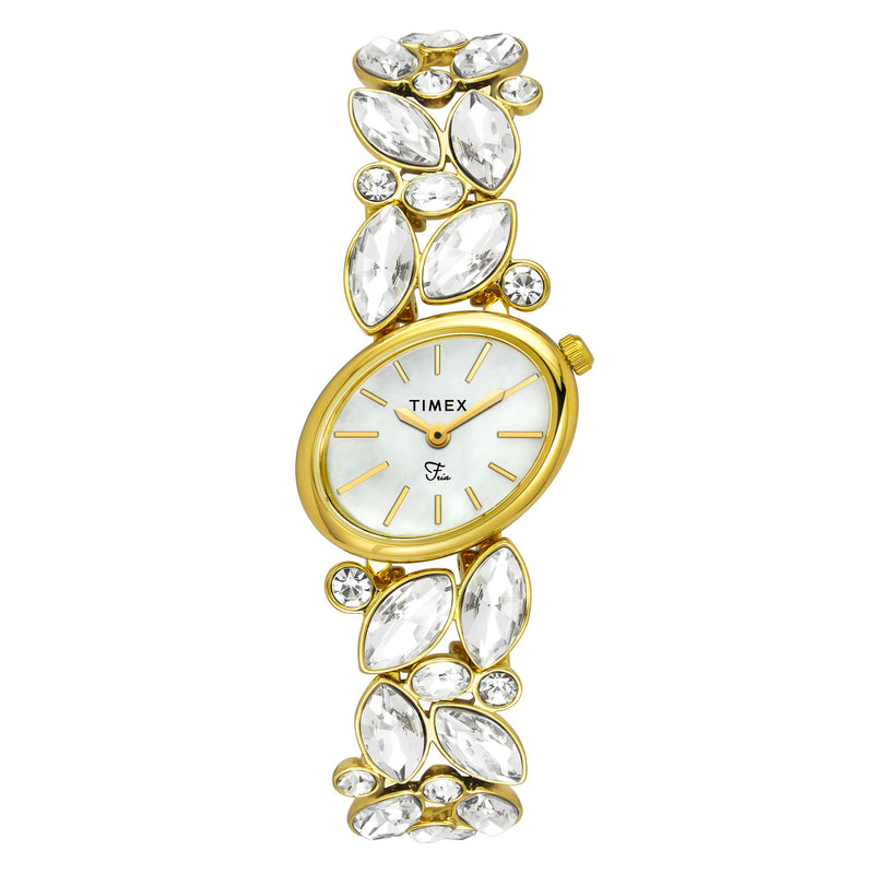 Timex Fria Oval 26mm White Dial Analog Women Watch - TWEL20901 Watch Timex