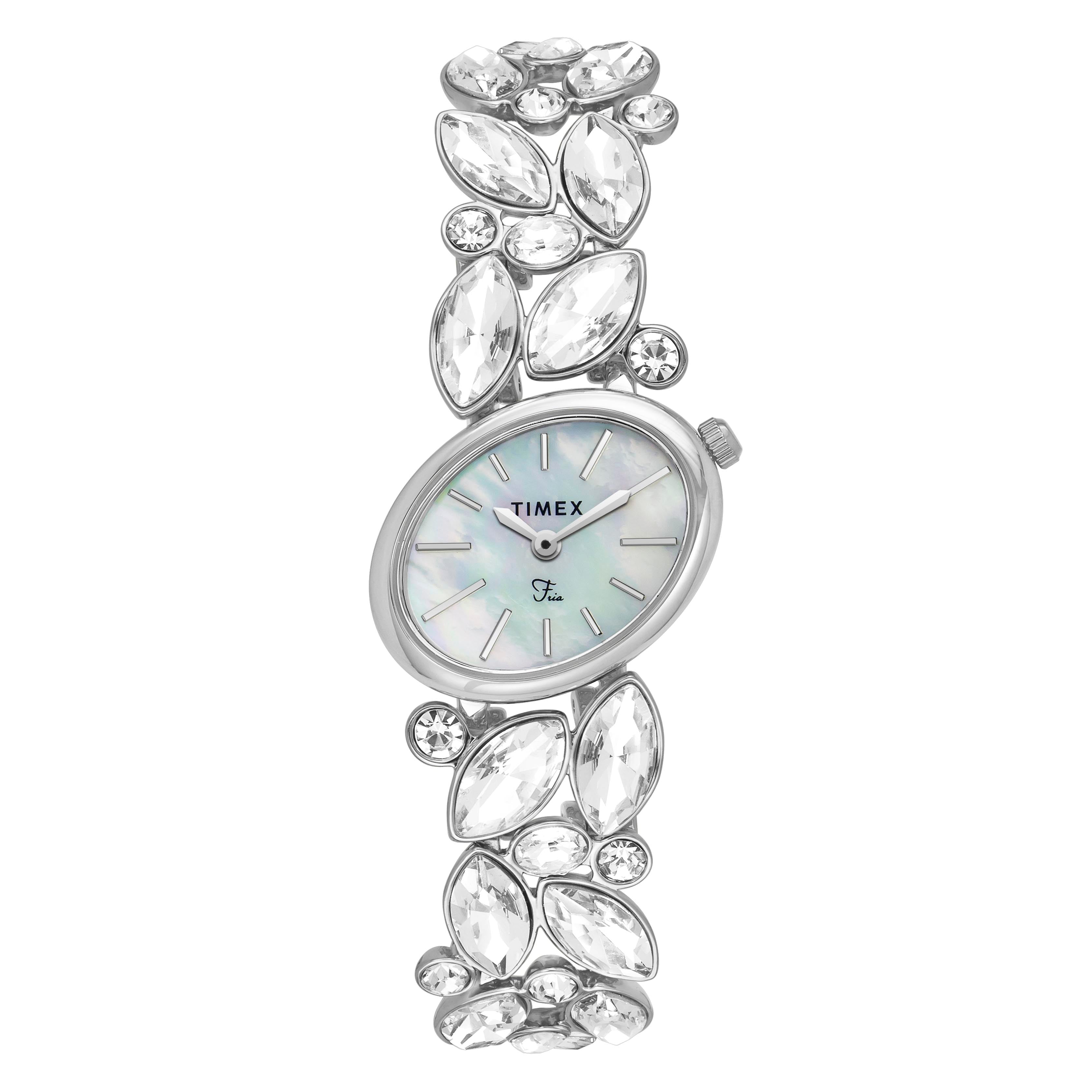 Timex Fria Oval 26mm White Dial Analog Women Watch - TWEL20900 Watch Timex