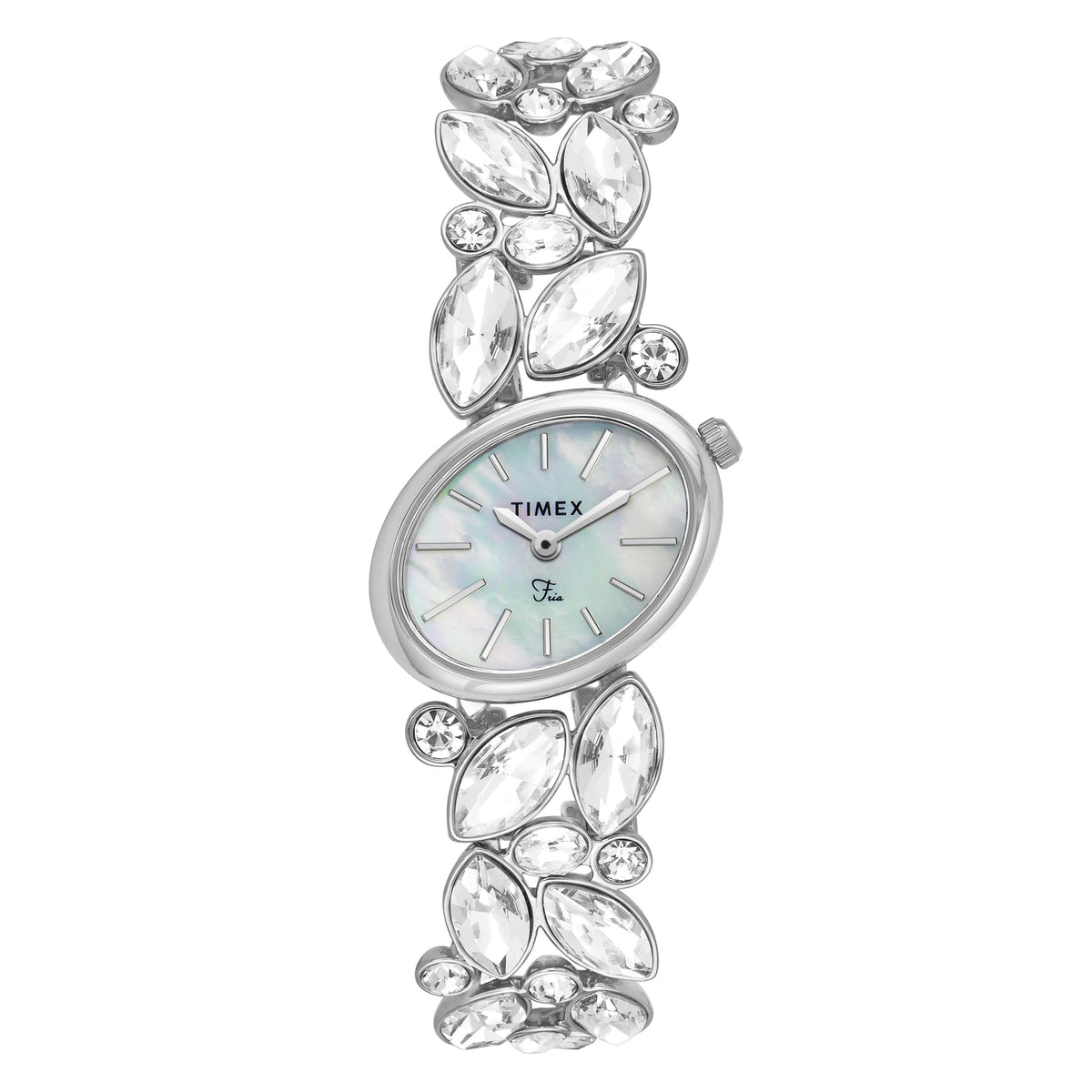 Timex Fria Oval 26mm White Dial Analog Women Watch - TWEL20900