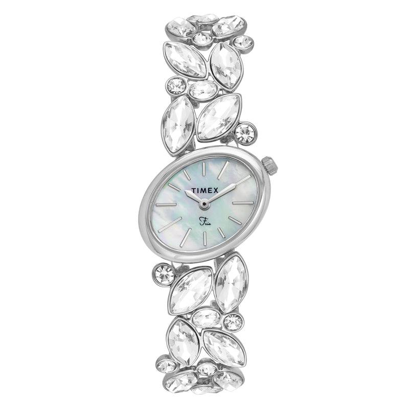 Timex Fria Oval 26mm White Dial Analog Women Watch - TWEL20900 Watch Timex