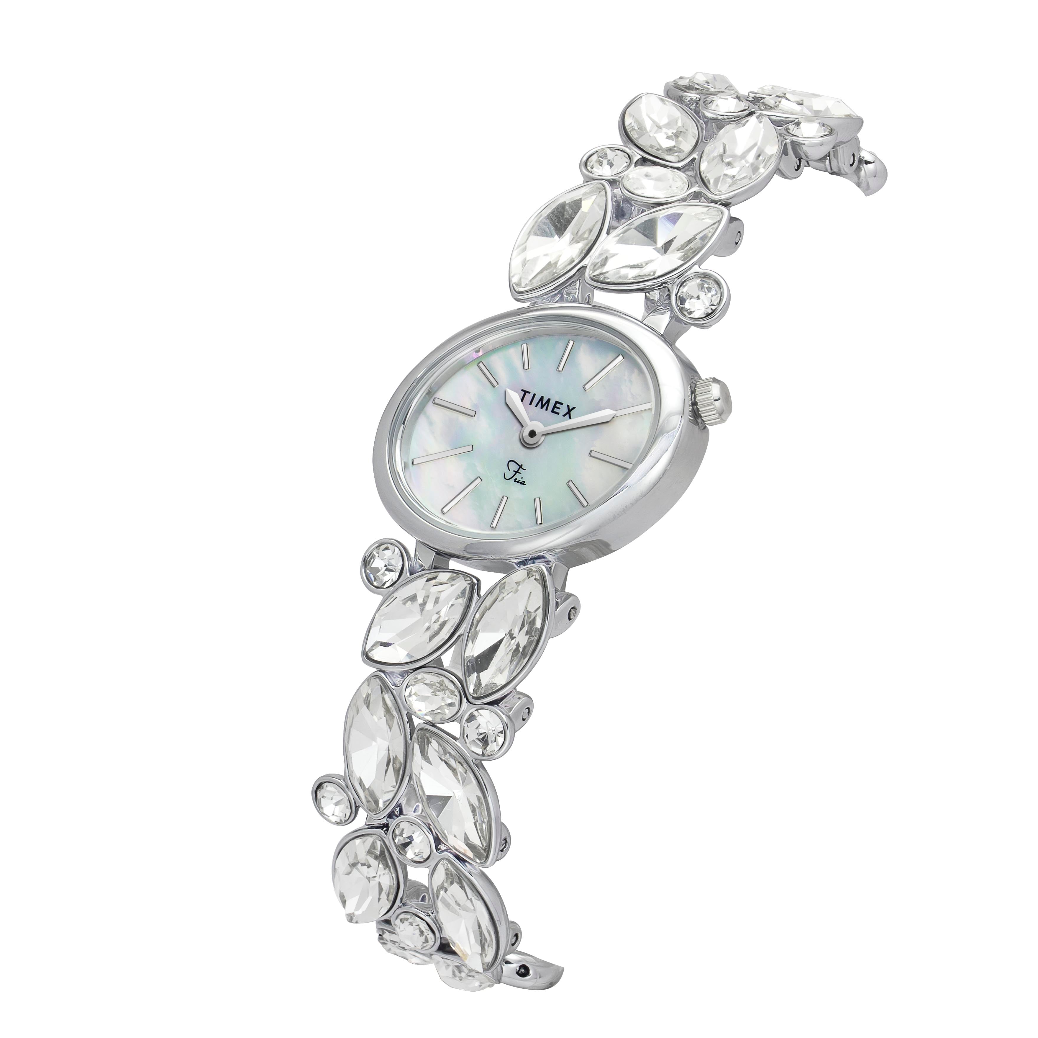 Timex Fria Oval 26mm White Dial Analog Women Watch - TWEL20900 Watch Timex
