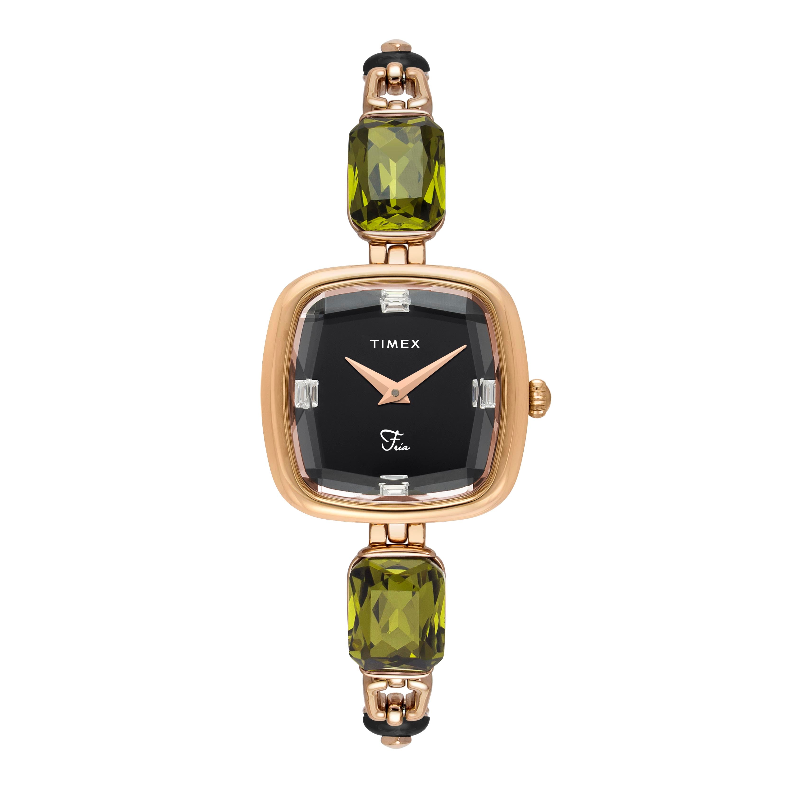 Timex Fria Square 21mm Black Dial Analog Women Watch - TWEL21202