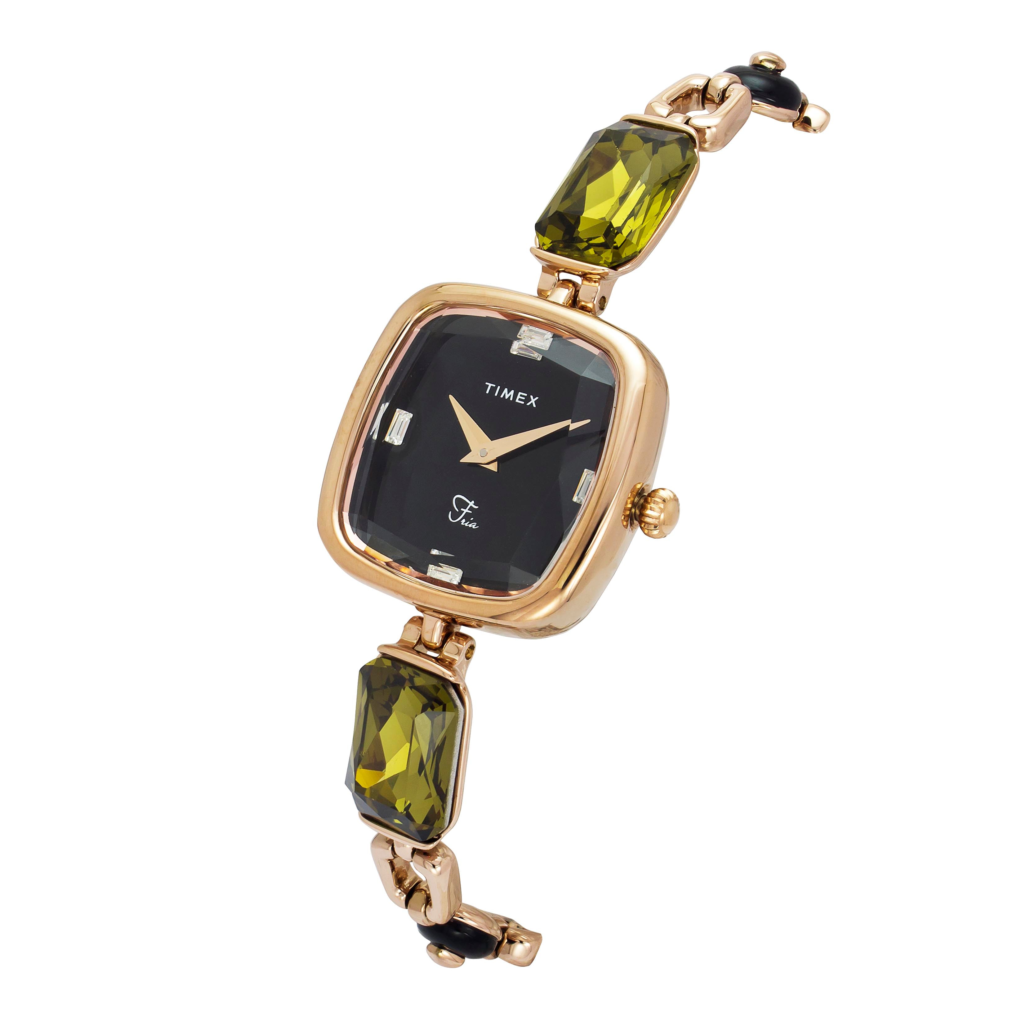 Timex Fria Square 21mm Black Dial Analog Women Watch - TWEL21202