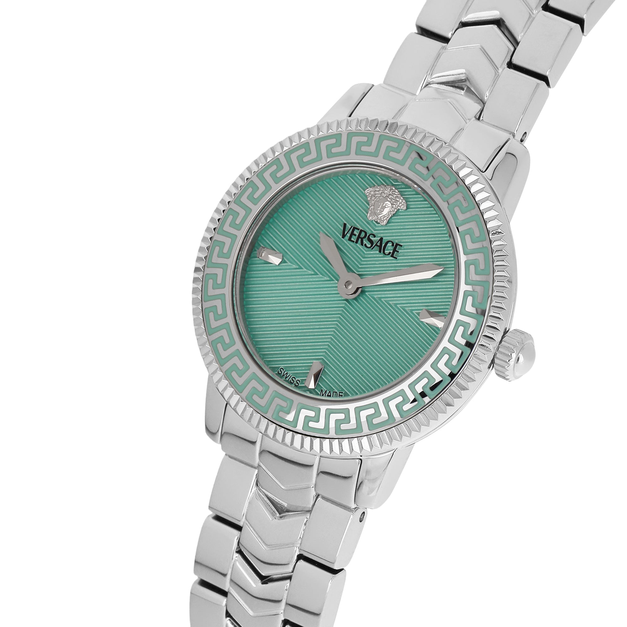 Versace V-Icon Light Blue Round Quartz Women Watch