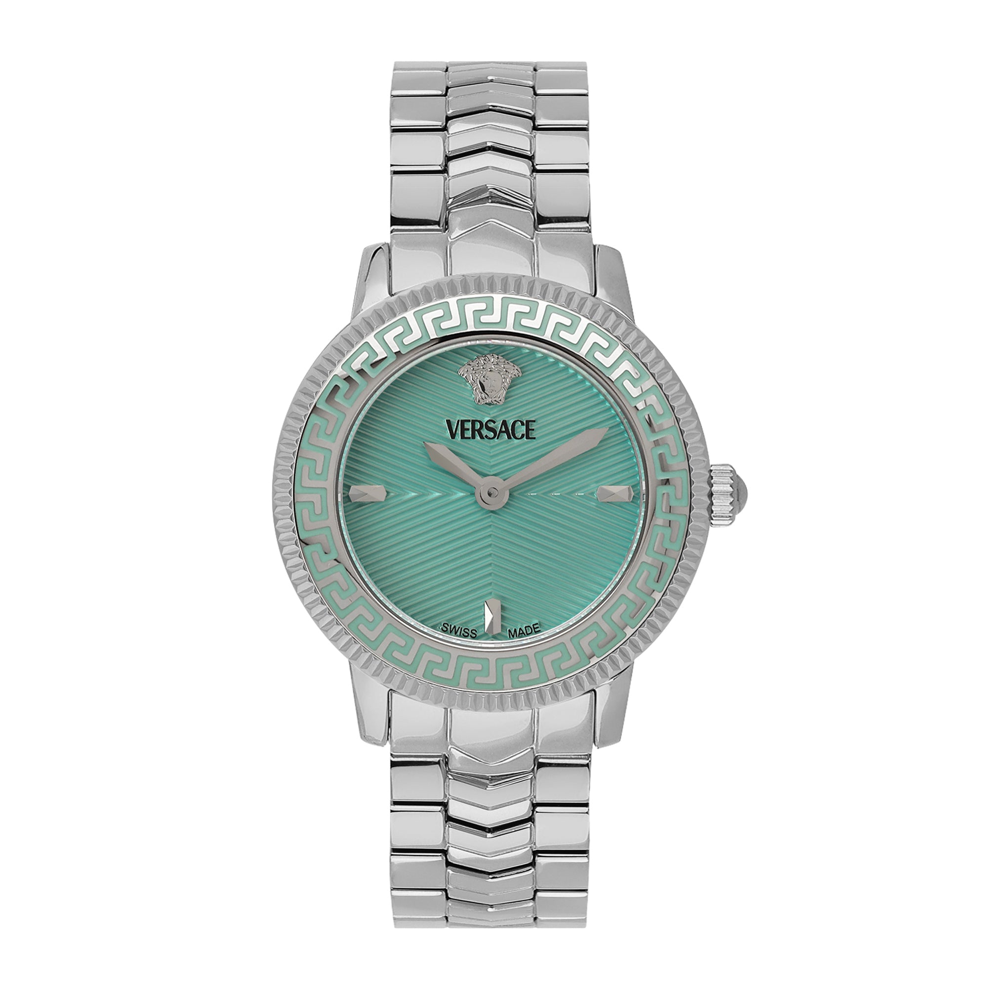 Versace V-Icon Light Blue Round Quartz Women Watch