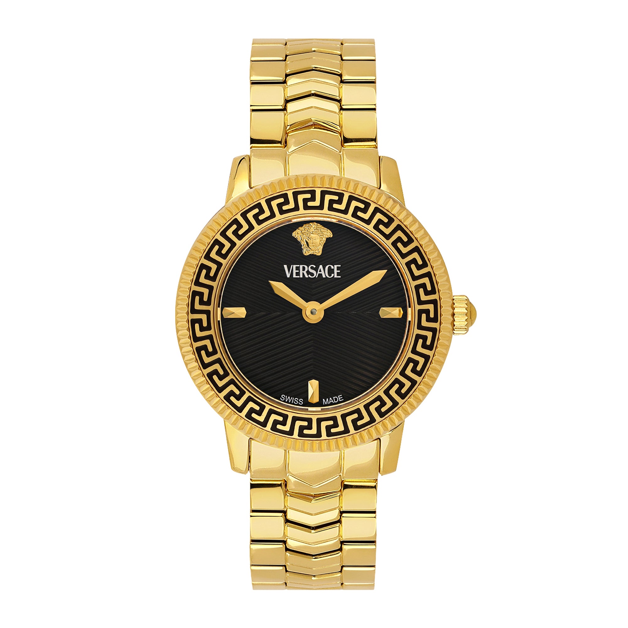 Versace V-Icon Black Round Quartz Women Watch