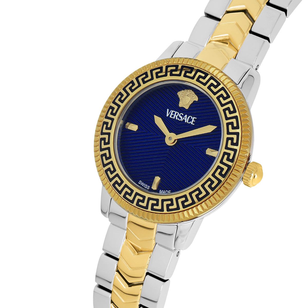 Versace V-Icon Blue Round Quartz Women Watch - VEUCA0524 