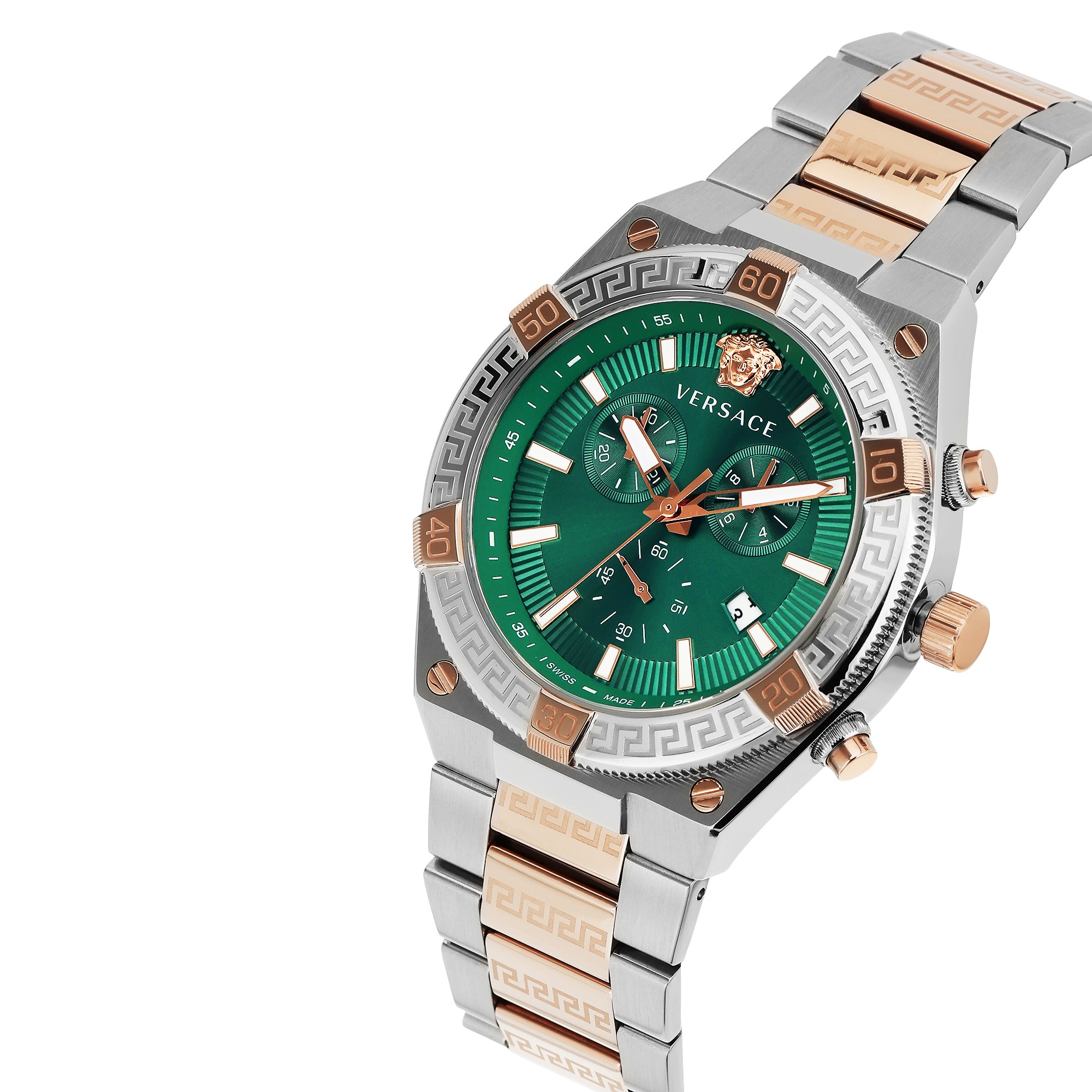 Versace V-Sporty Greca Green Round Quartz Men Watch