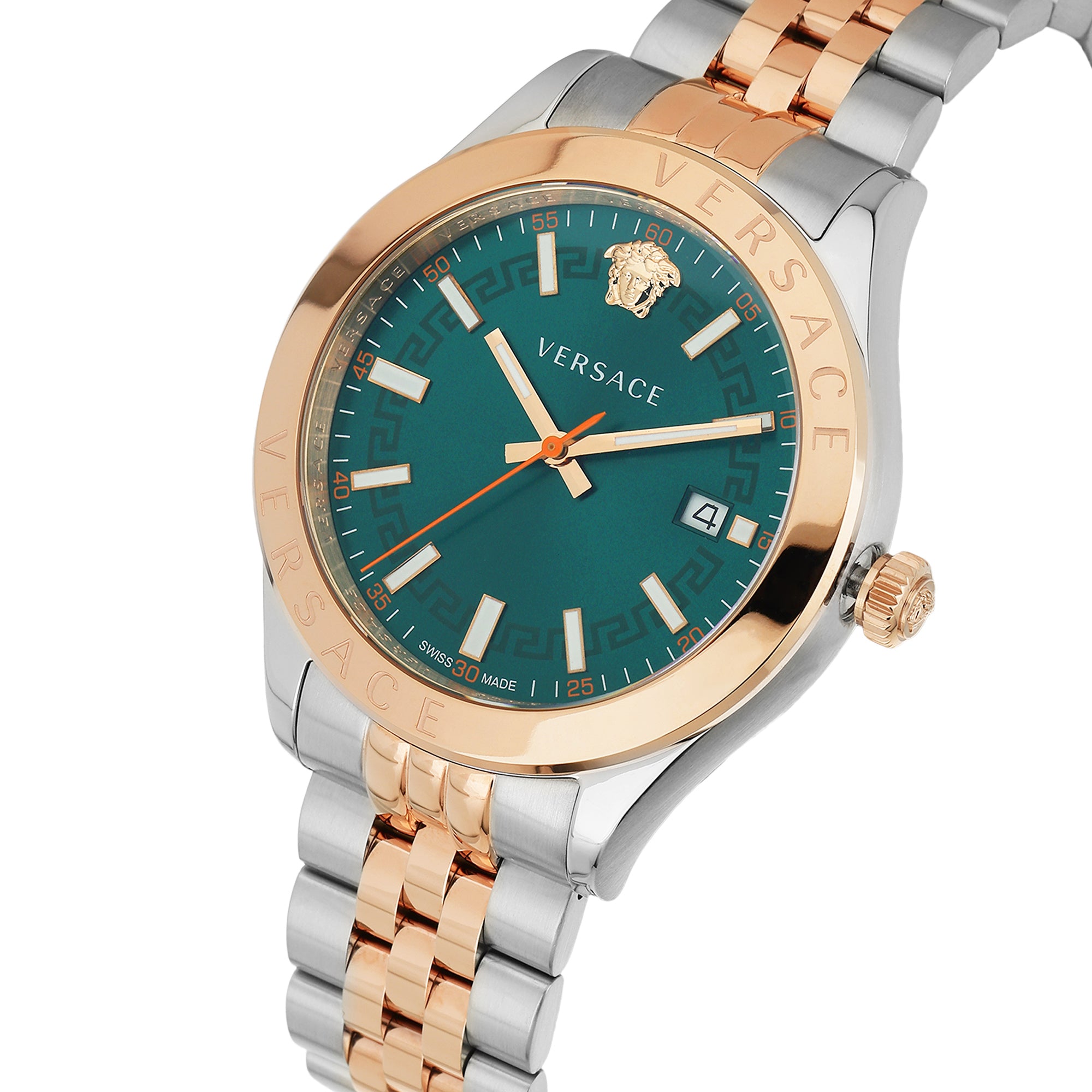 Versace Hellenium Green Round Quartz Men Watch Watch Versace