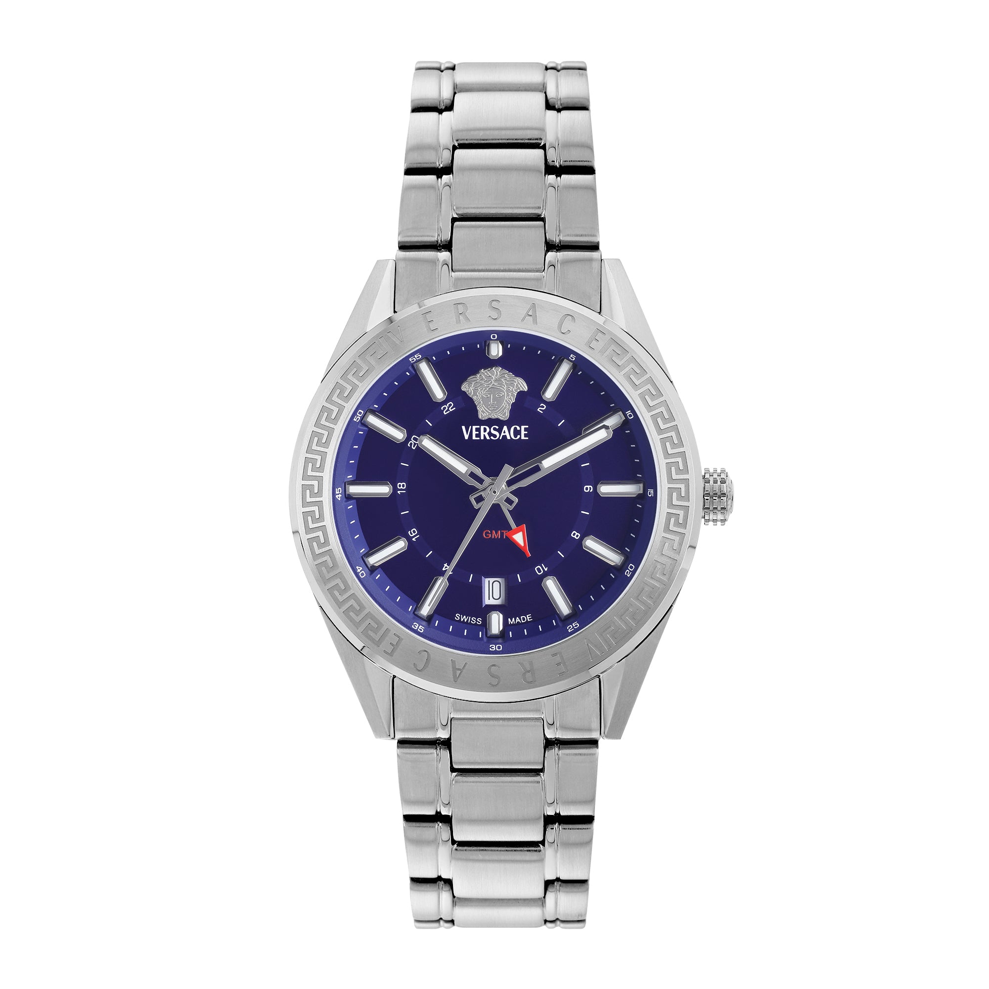 Versace V-Code Gmt Special Blue Round Quartz Men Watch
