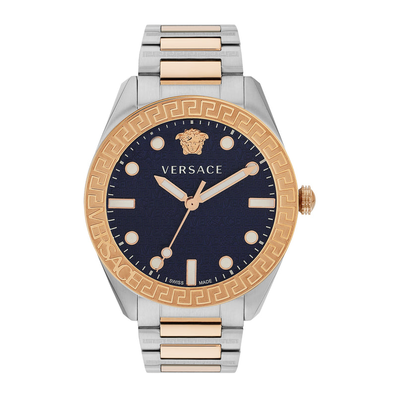 Versace Greca Dome Blue Round Quartz Men Watch Watch Versace