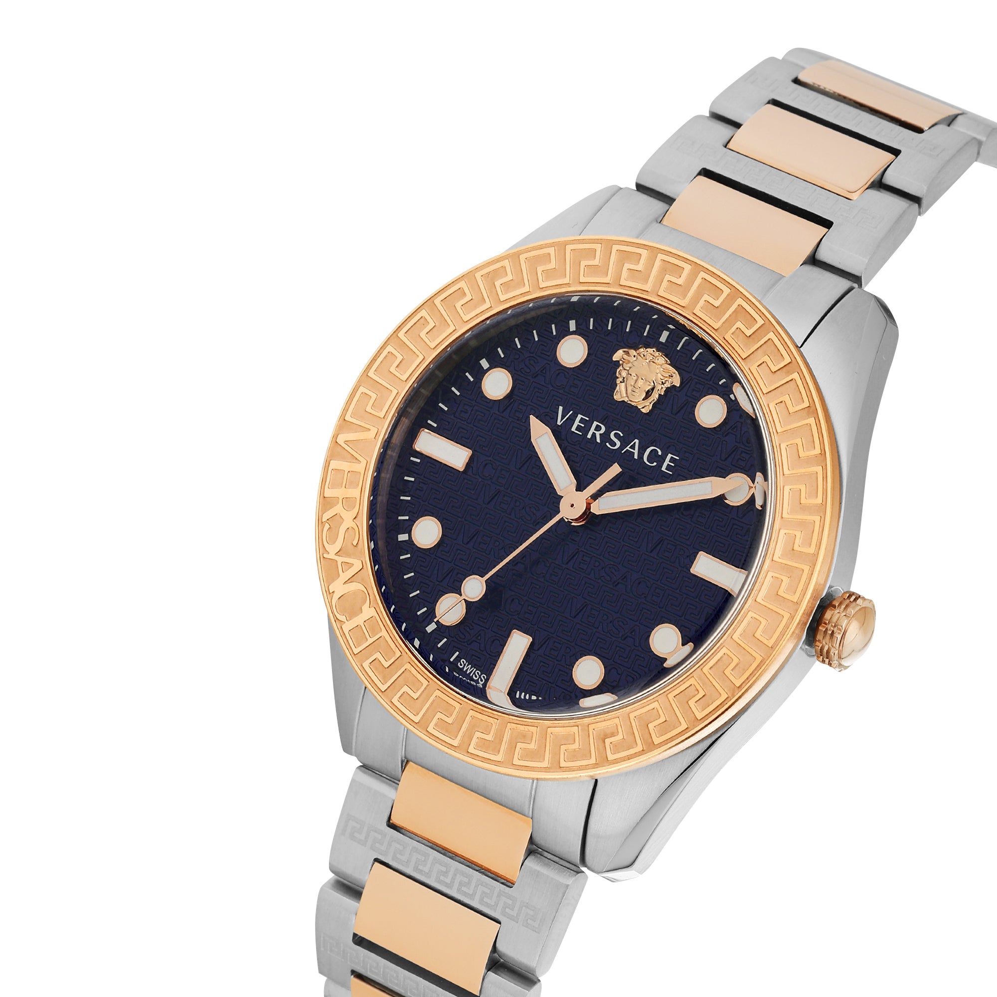Versace Greca Dome Blue Round Quartz Men Watch