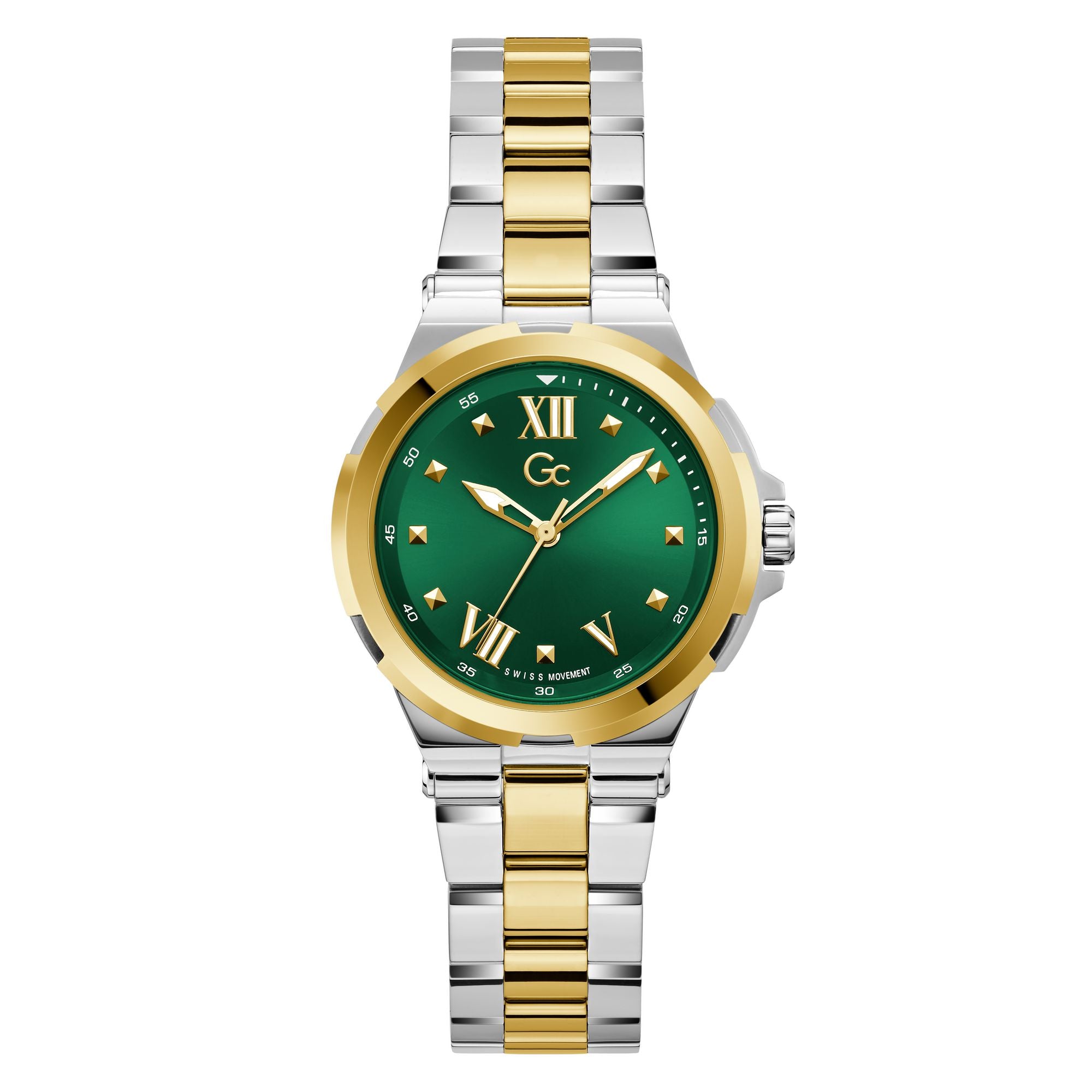 Gc Structura Green Round Quartz Women Watch - Guess Collection Watch Gc