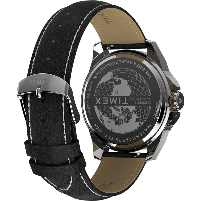 Timex Essex Black Round Quartz Men Watch Watch Timex
