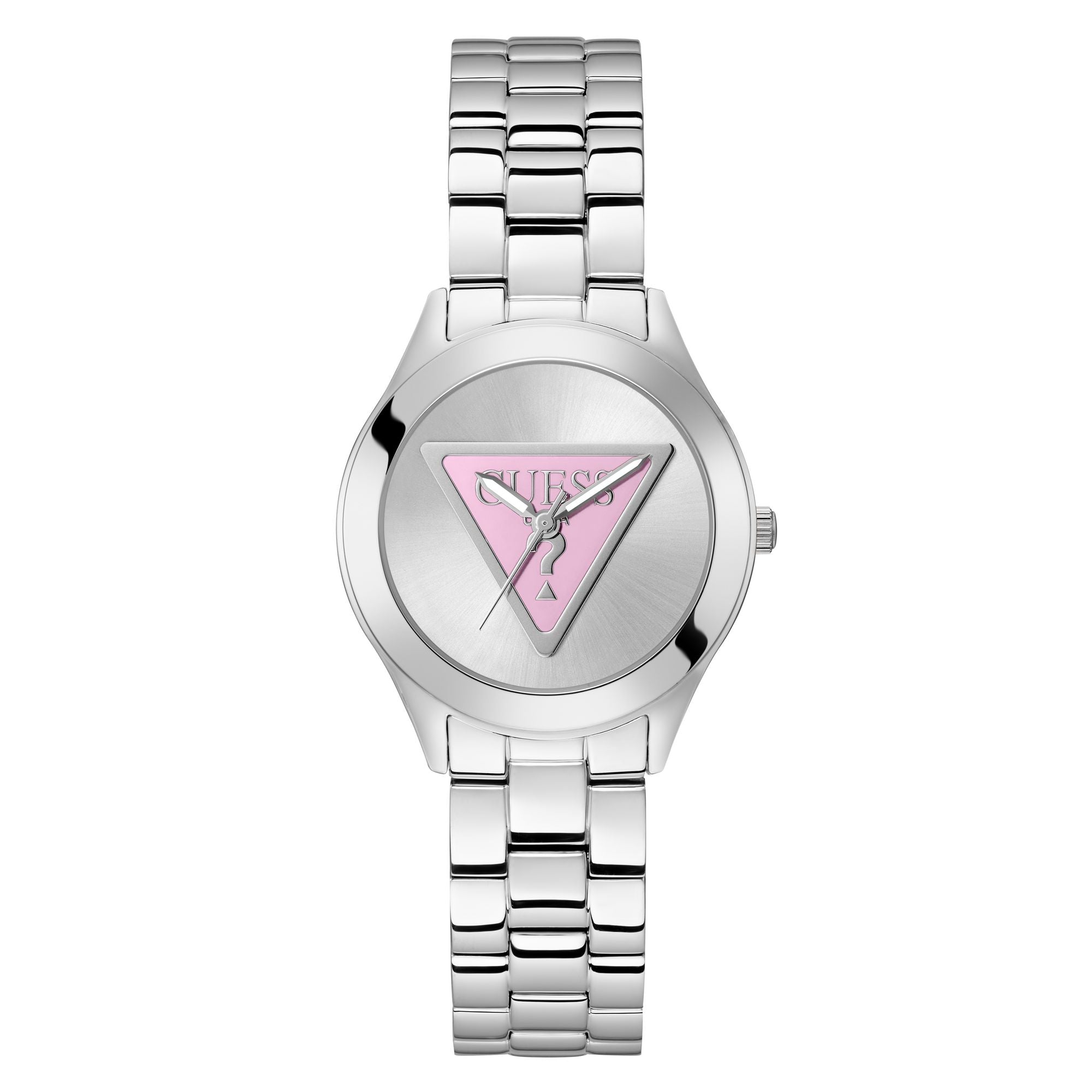 Guess Gt Tri Plaque Silver Tone Round Quartz Women Watch