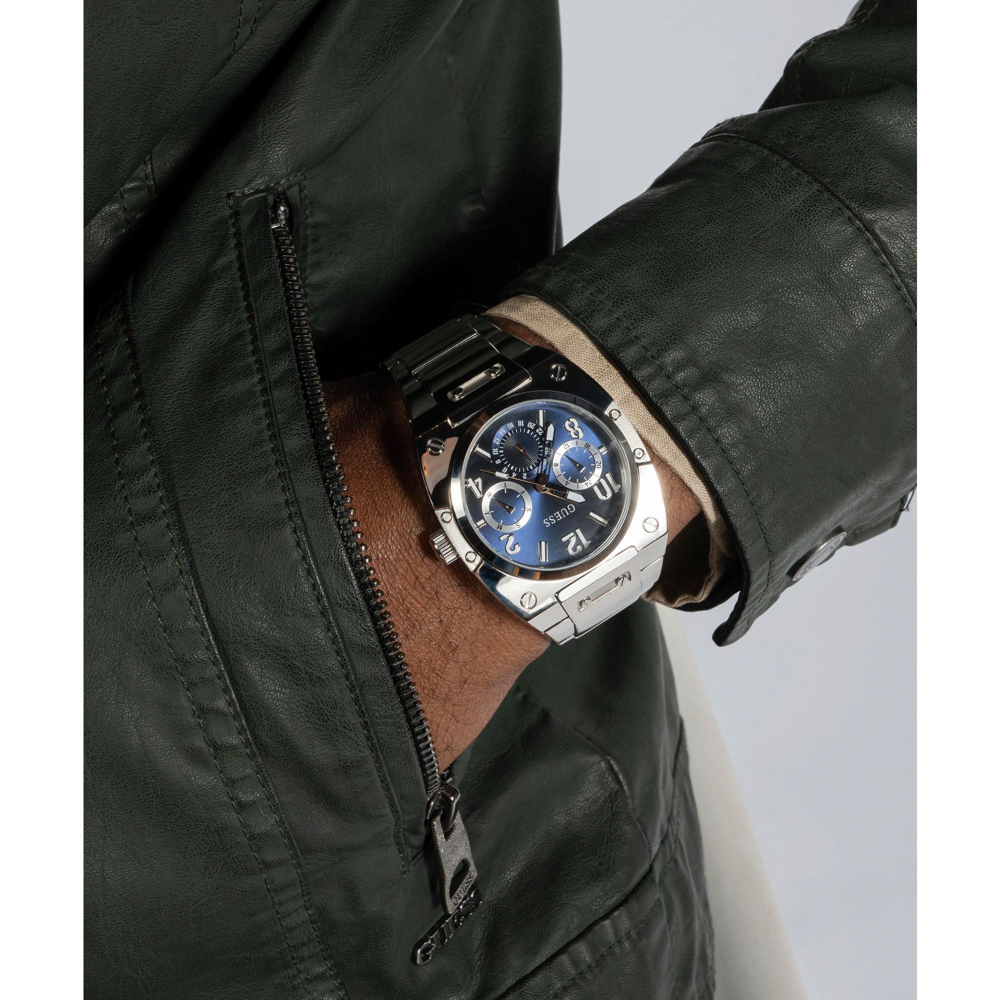 Guess Gd Prodigy Blue Rectangle Quartz Men Watch Watch Guess