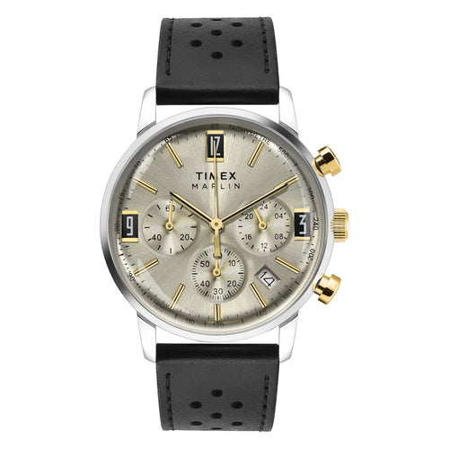 Timex Men Timex Tw2r80500 Timex Marlin Leather Beige Round Quartz