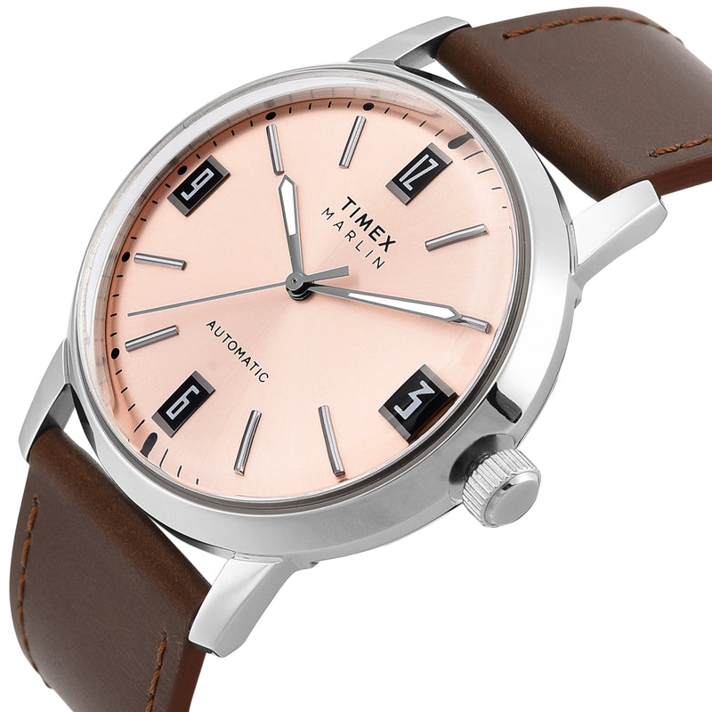 Timex Marlin Round 21mm Pink Dial Mechanical Automatic Men Watch - TWEG26701 Watch Timex