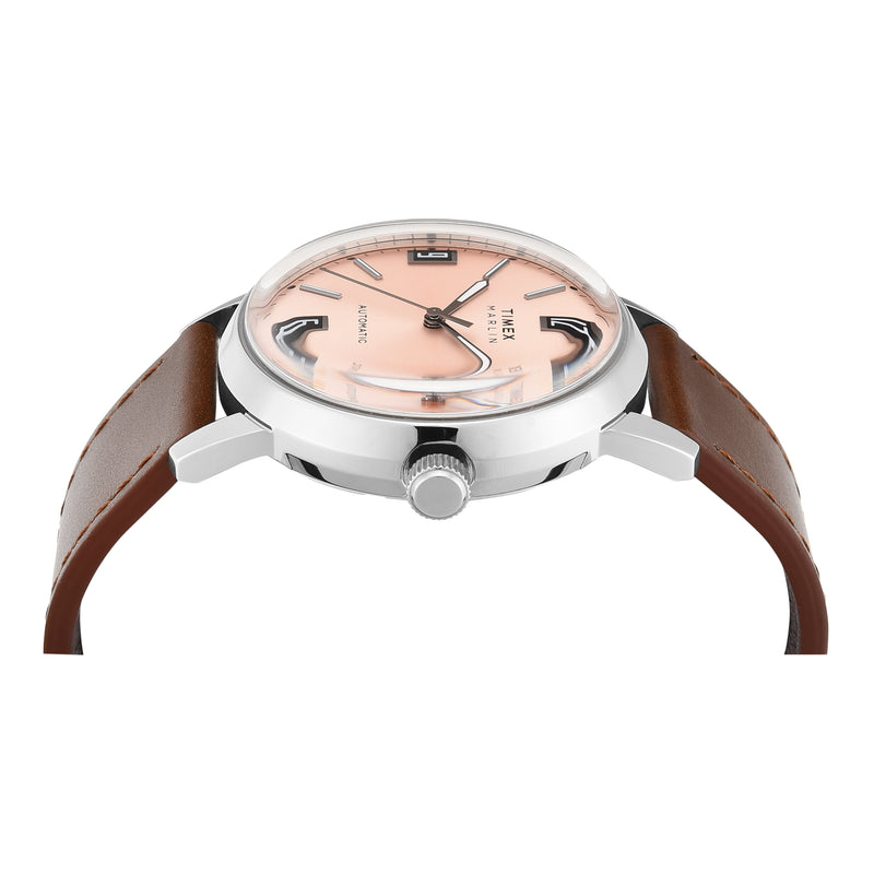 Timex Marlin Round 21mm Pink Dial Mechanical Automatic Men Watch - TWEG26701 Watch Timex