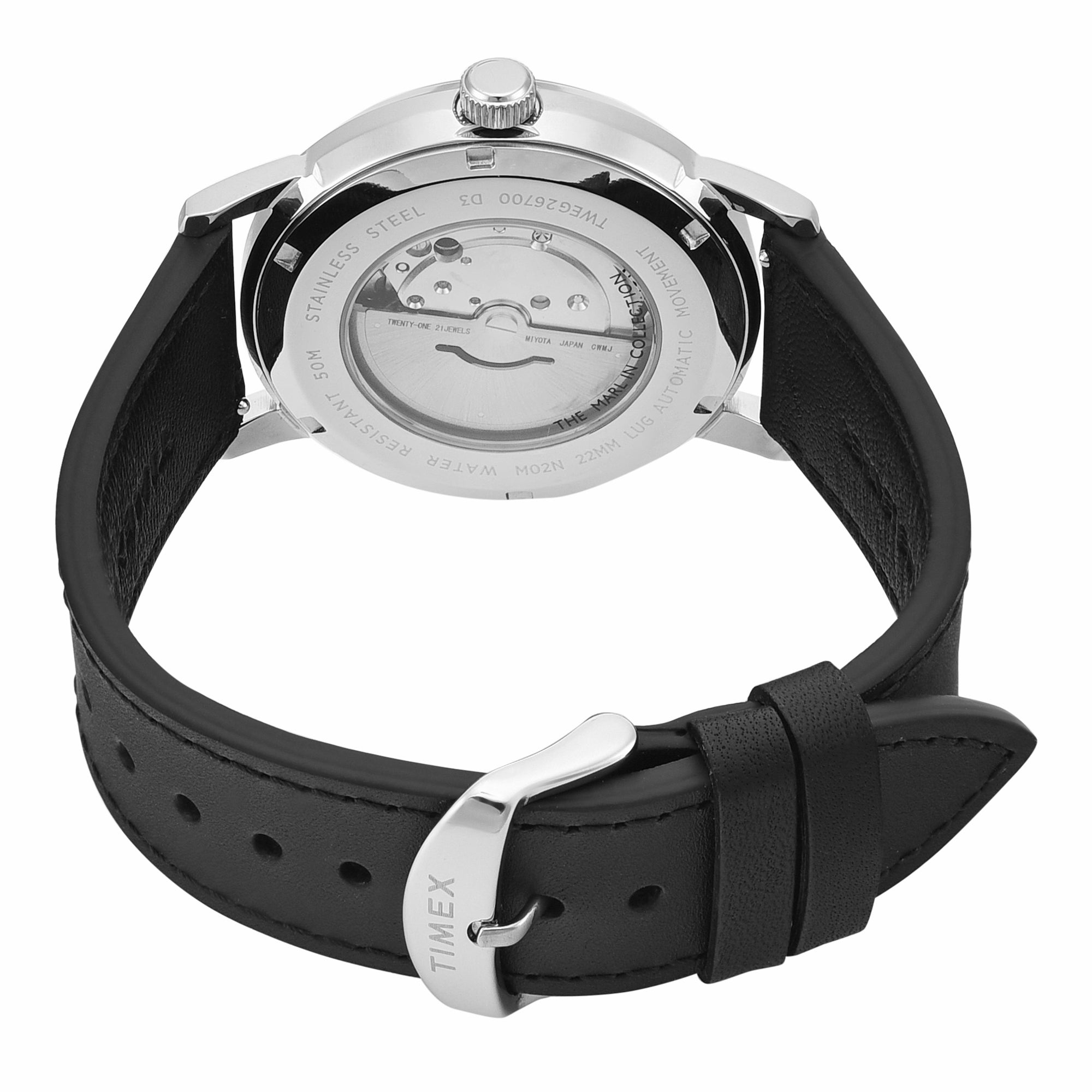 Timex Marlin Leather Green Round Mechanical Automatic Men Watch