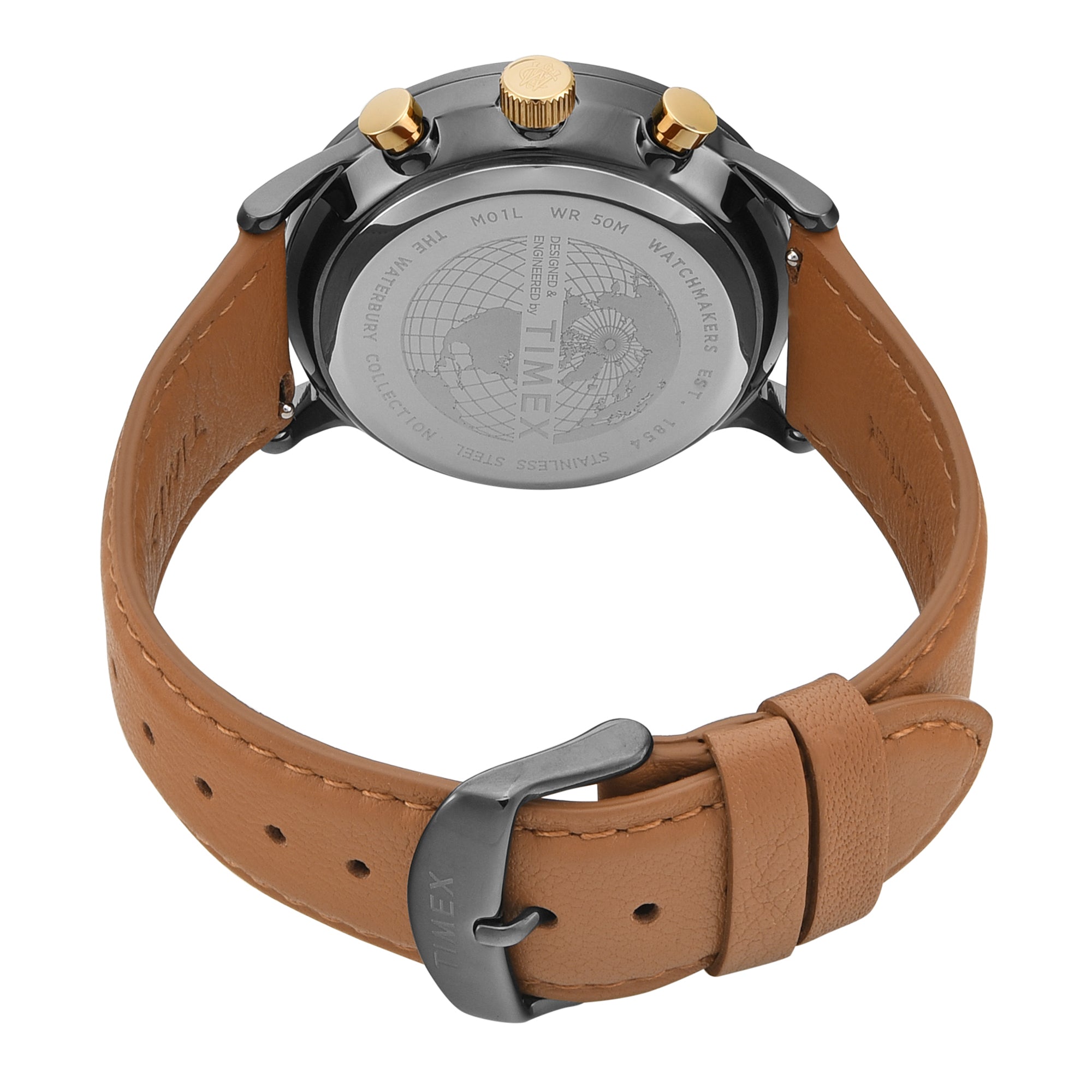 Timex Waterbury Leather Blue Round Quartz Men Watch