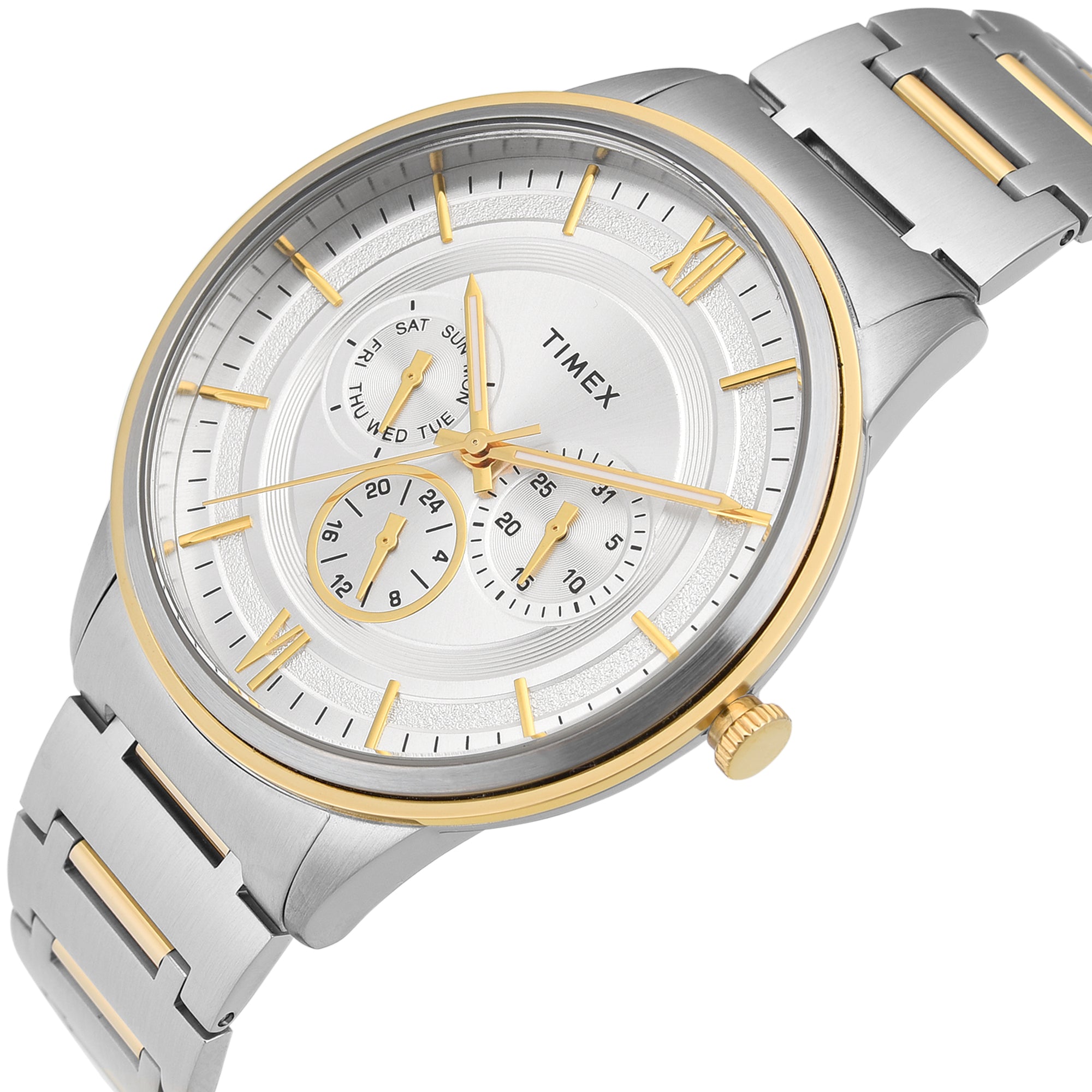 Timex  Silver Round Quartz Men Watch