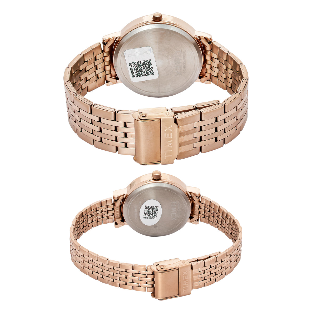 Timex  Silver Round Quartz Pair Watch