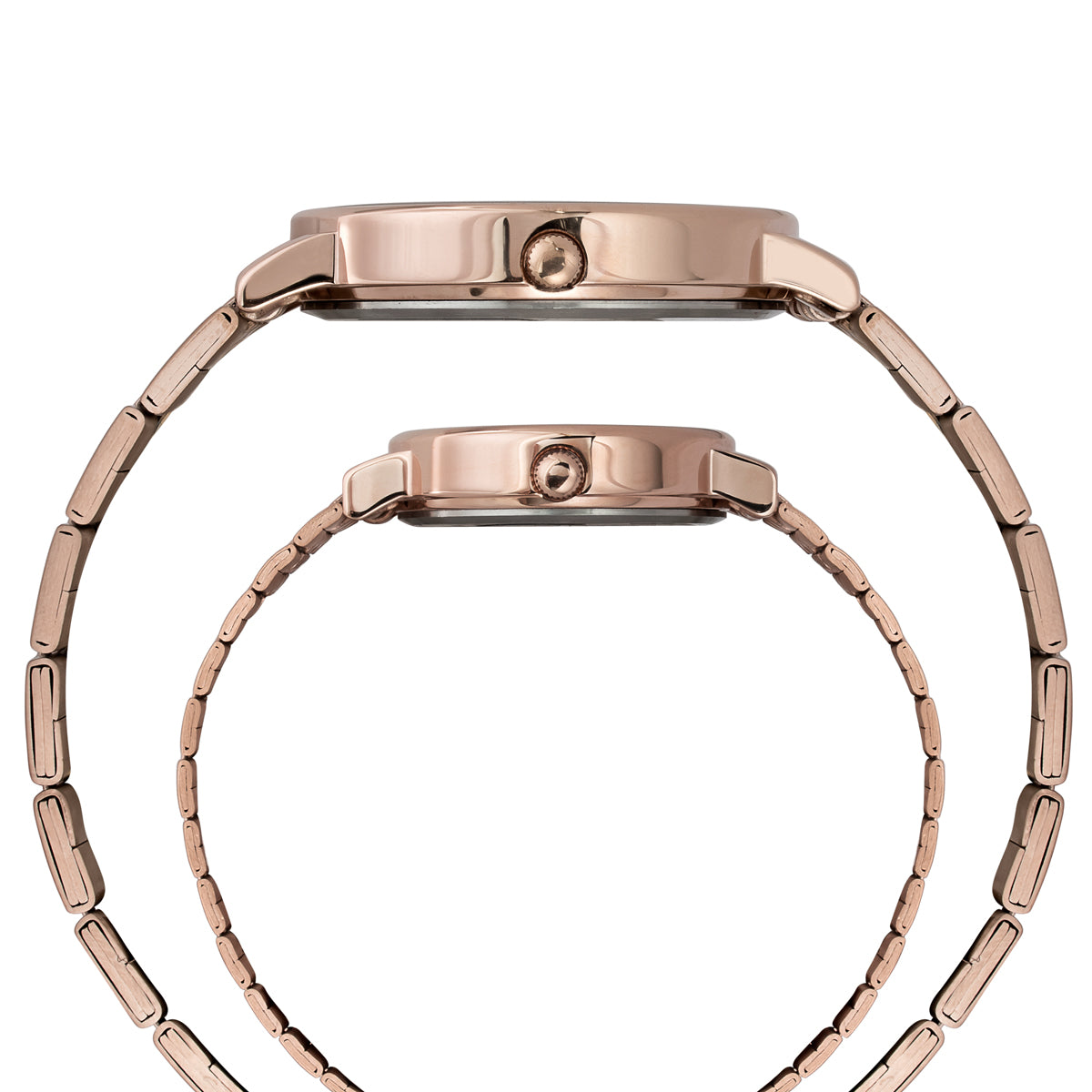 Timex  Silver Round Quartz Pair Watch